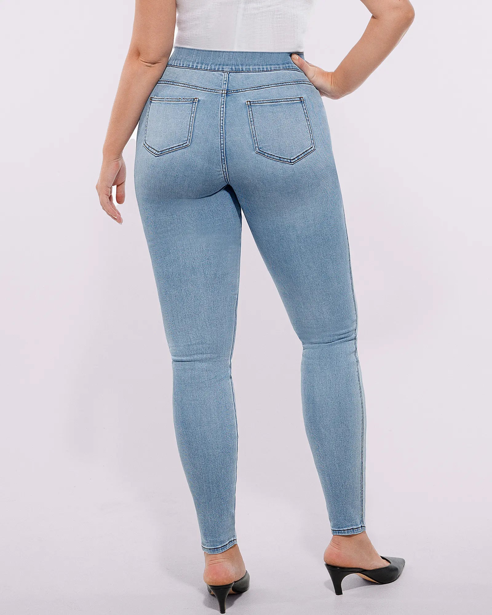 High-Waist Padded Hip Slimming Skinny Jeans