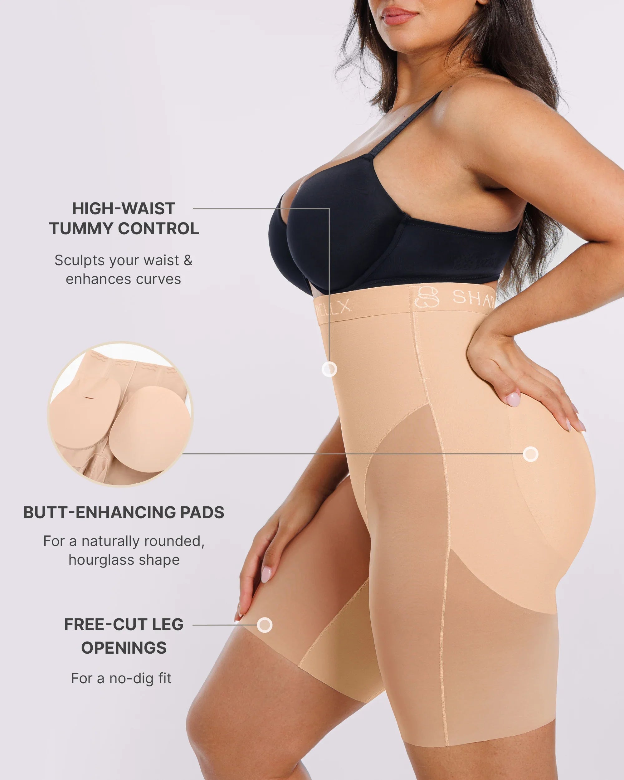Smoothing Butt Lift Padded Shaper Shorts