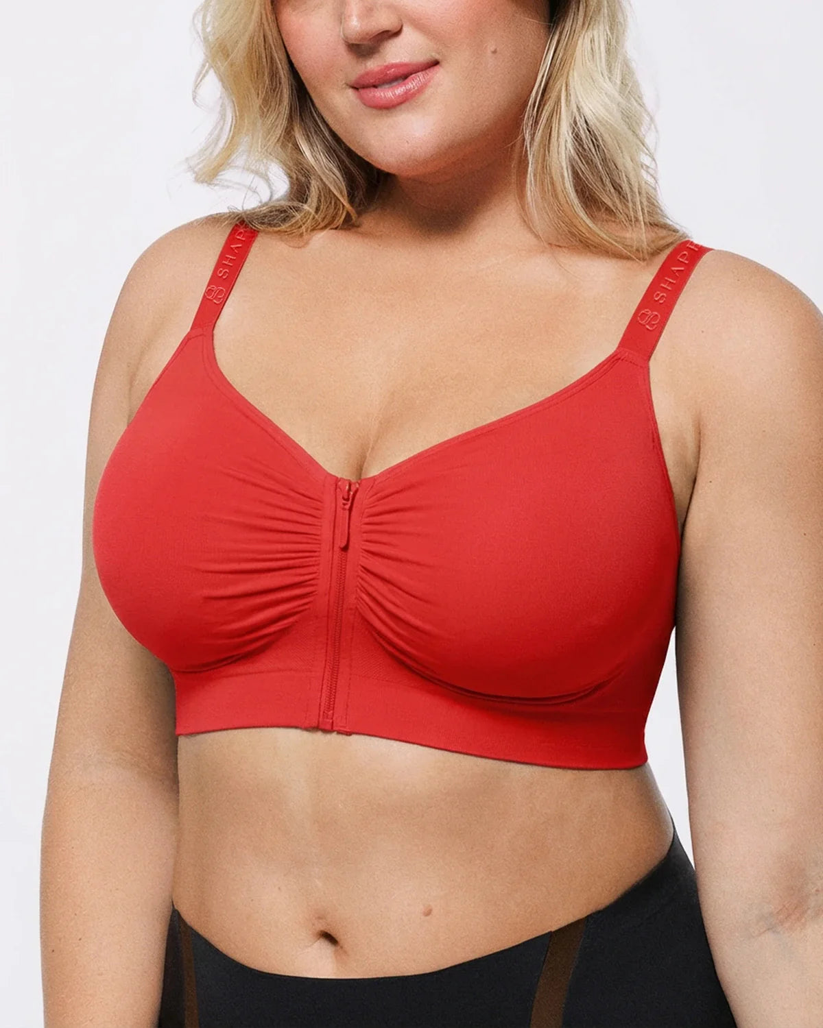 Front-Zipper Wireless Bra for Smoothing Support