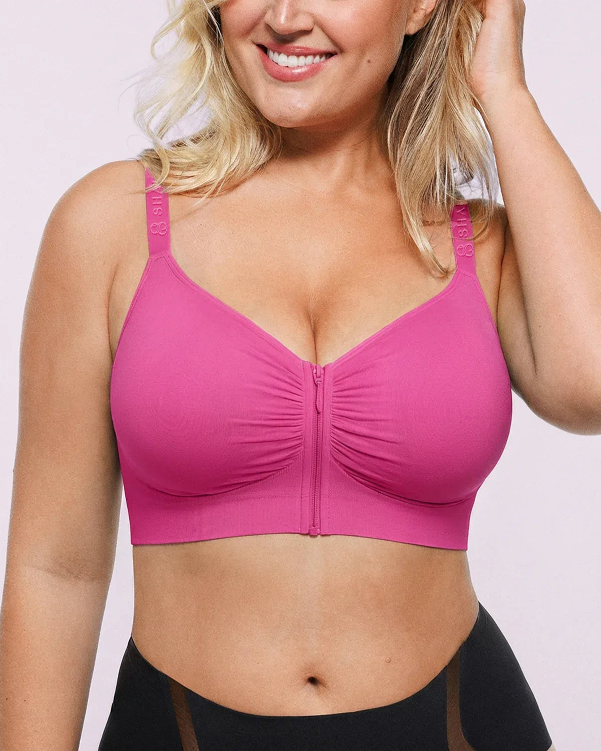 Front-Zipper Wireless Bra for Smoothing Support