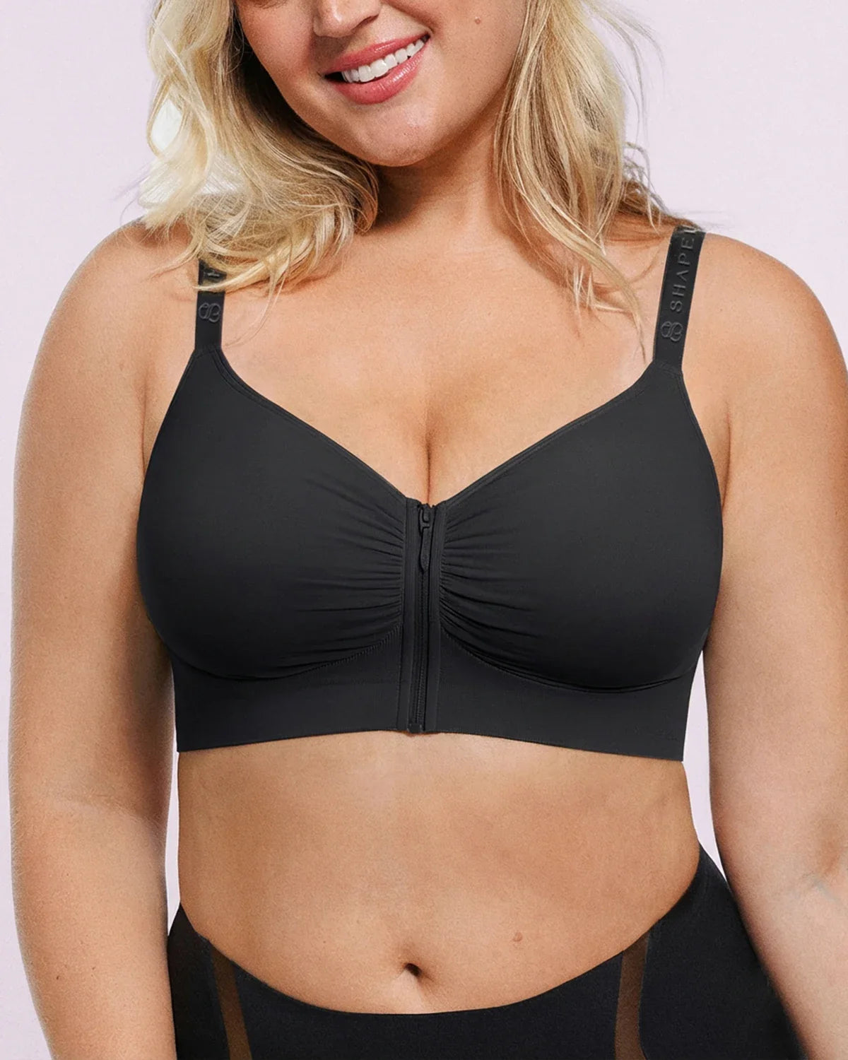 Front-Zipper Wireless Bra for Smoothing Support