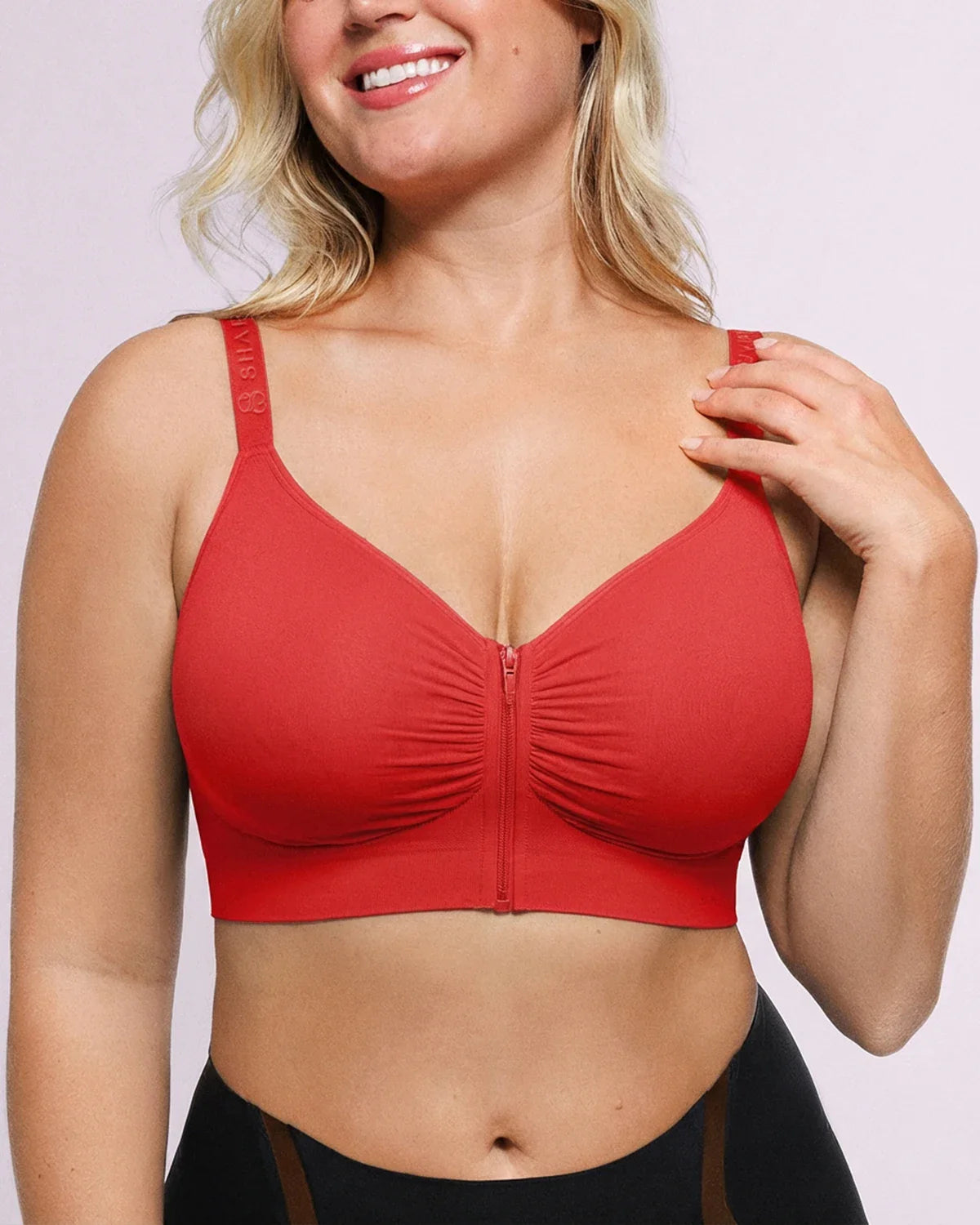 Front-Zipper Wireless Bra for Smoothing Support