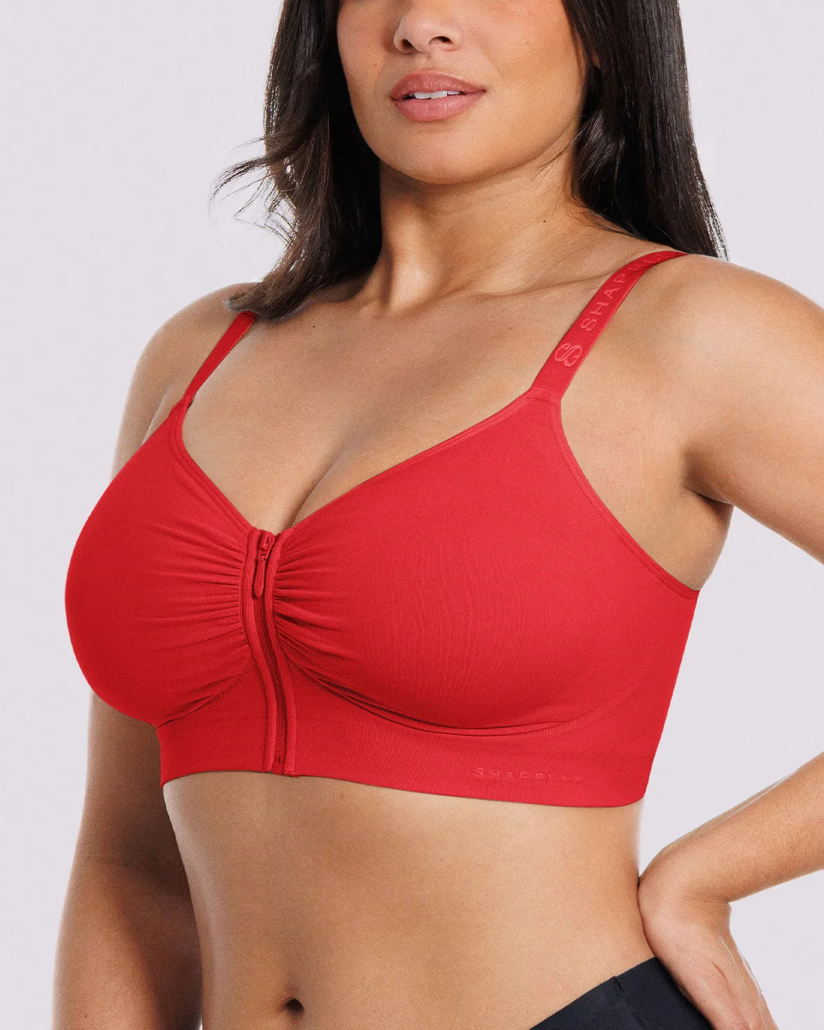 Front-Zipper Wireless Bra for Smoothing Support