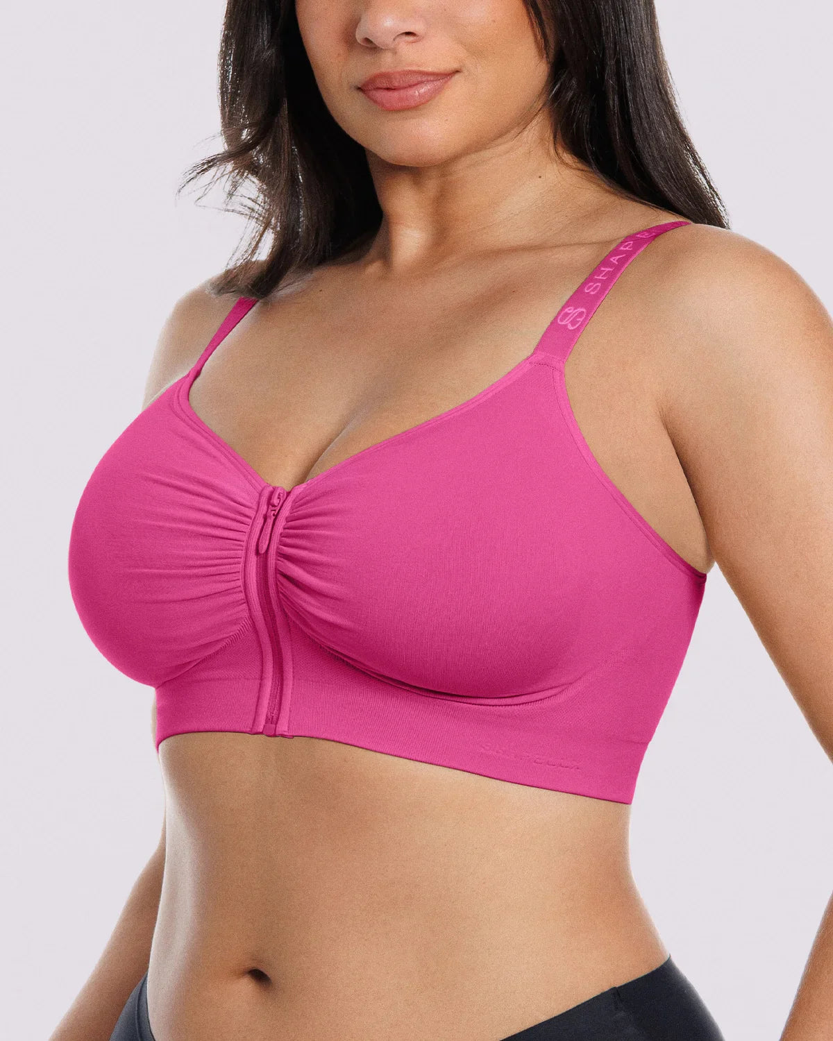 Front-Zipper Wireless Bra for Smoothing Support