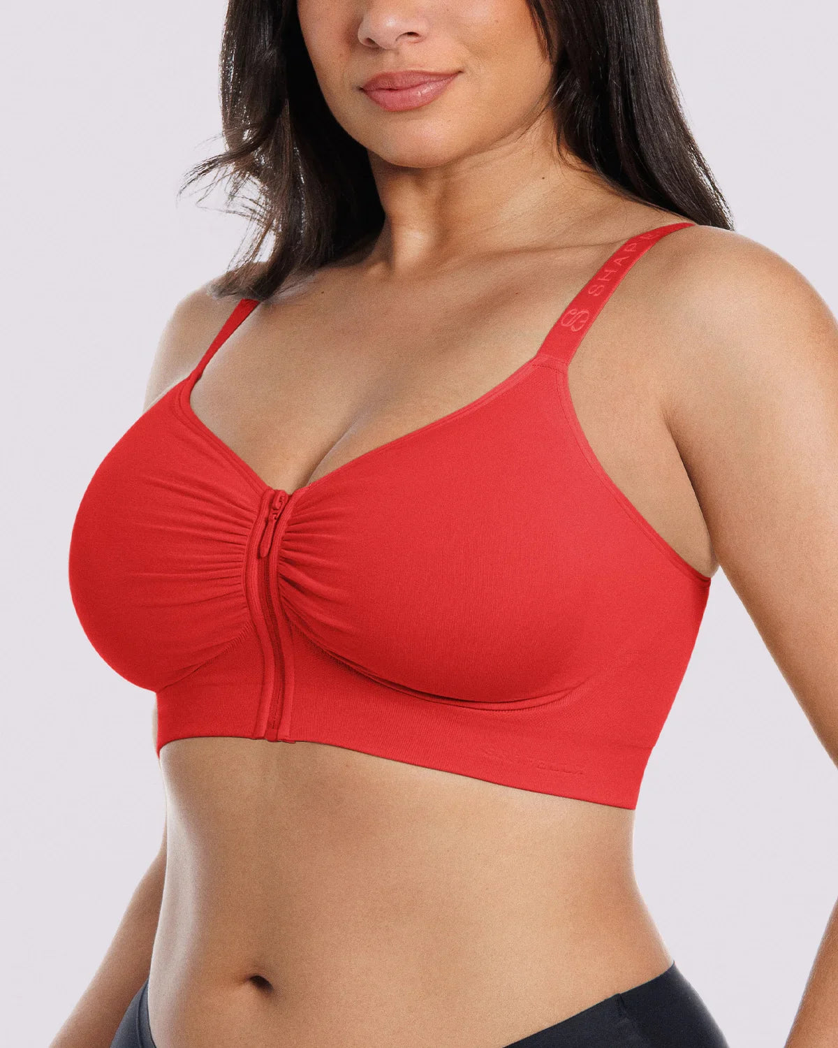 Front-Zipper Wireless Bra for Smoothing Support