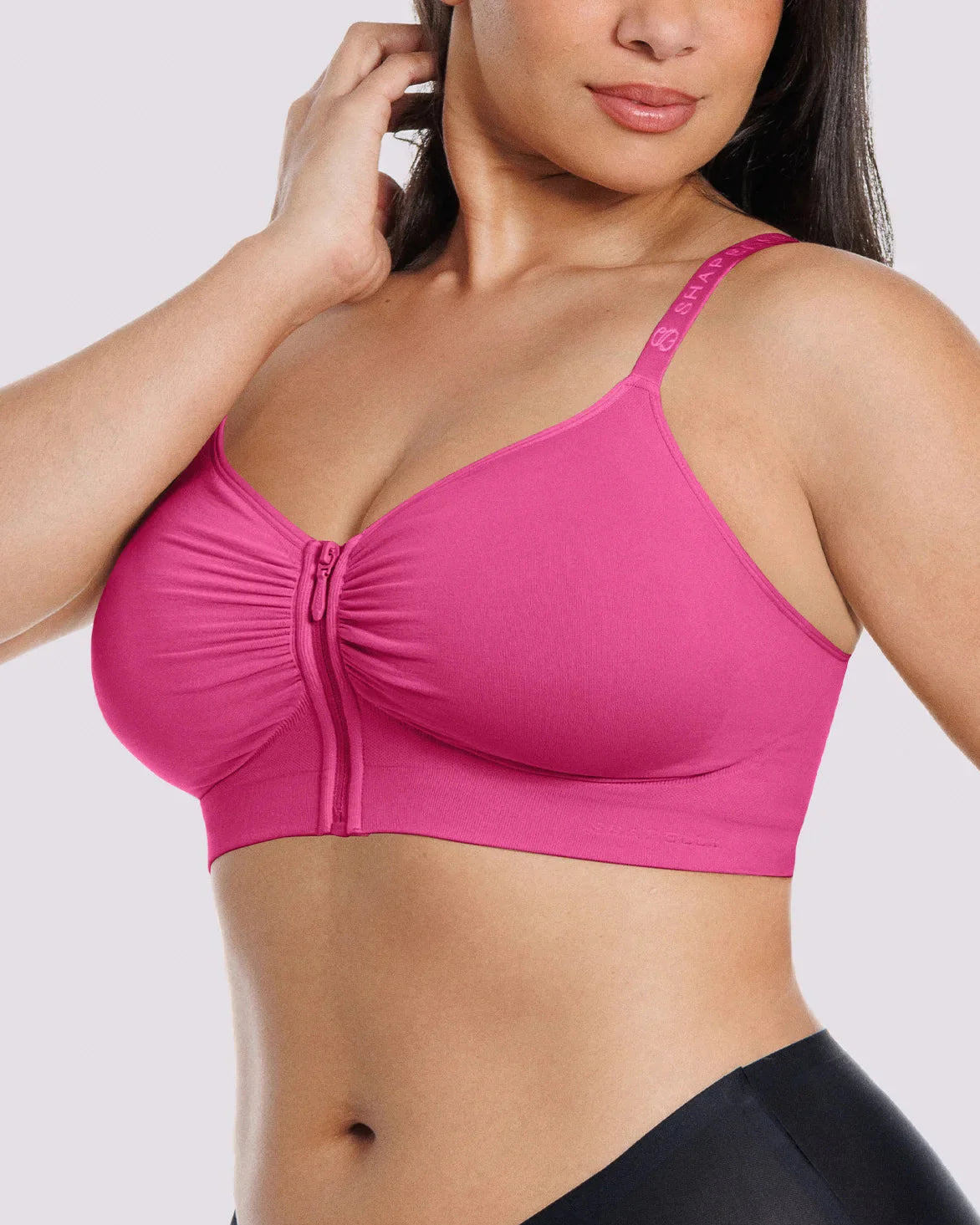 Front-Zipper Wireless Bra for Smoothing Support
