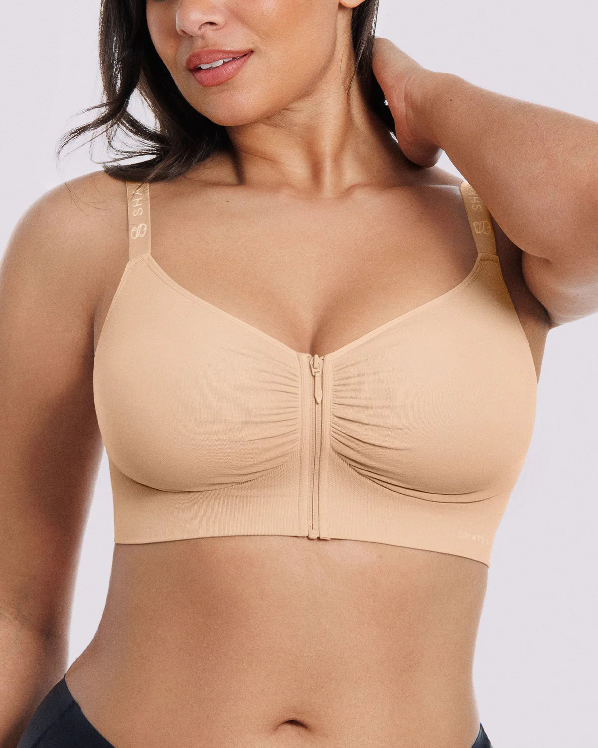 Front-Zipper Wireless Bra for Smoothing Support