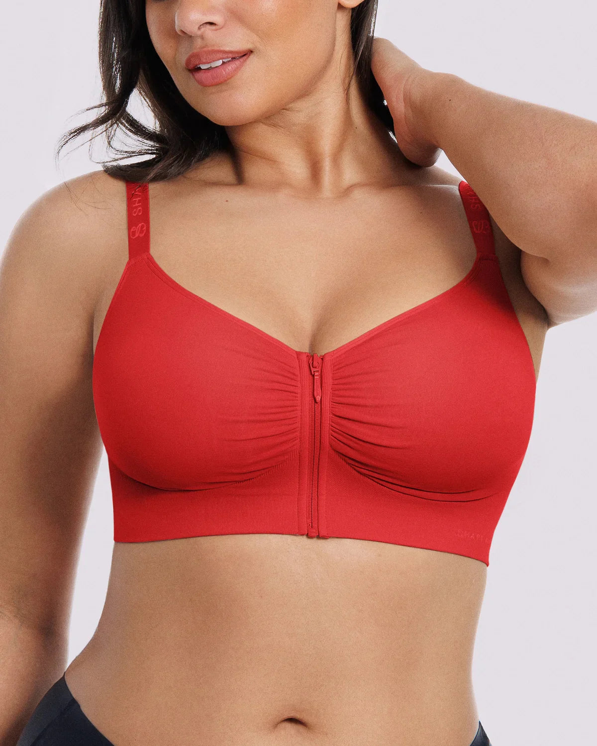 Front-Zipper Wireless Bra for Smoothing Support