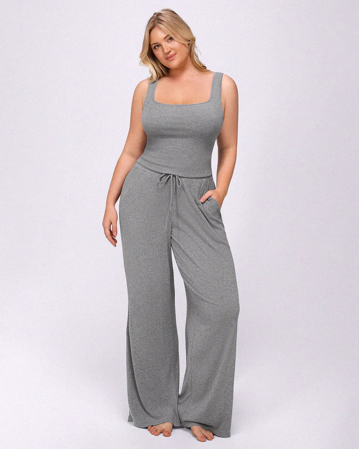Soft Modal Rib Tummy Control Pants Set