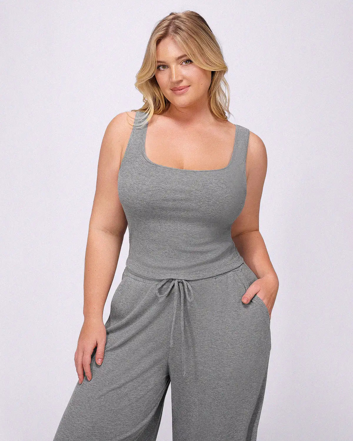 Soft Modal Rib Tummy Control Pants Set