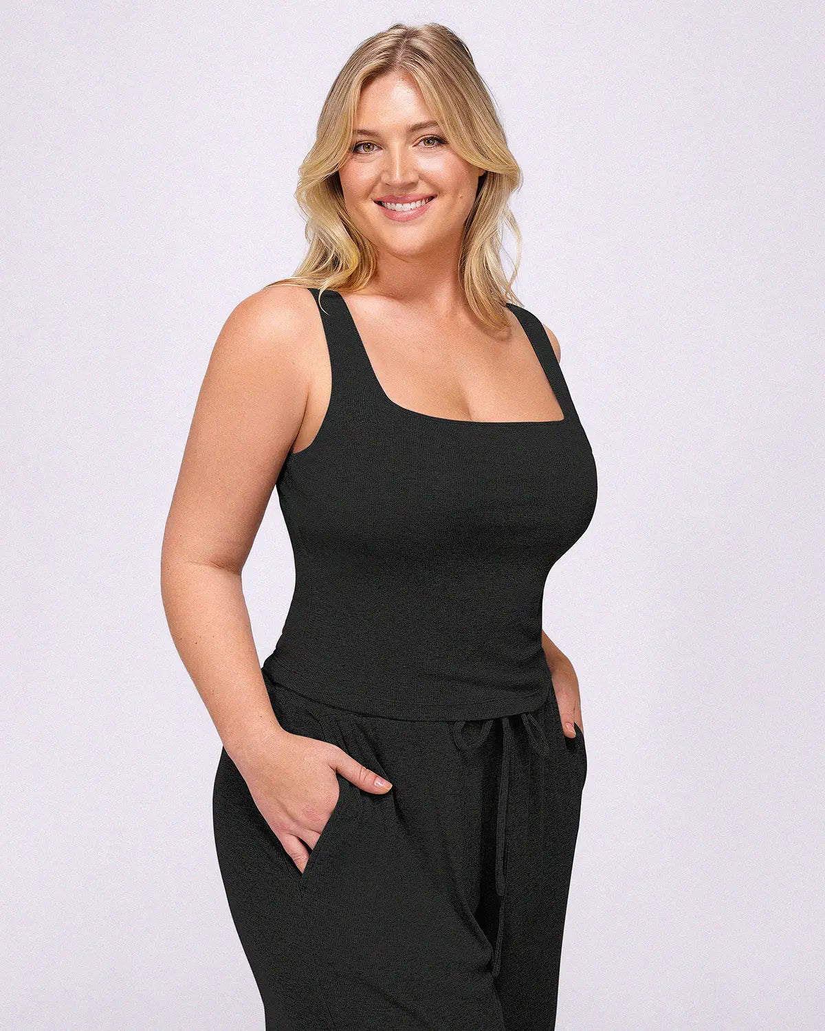 Soft Modal Rib Tummy Control Pants Set