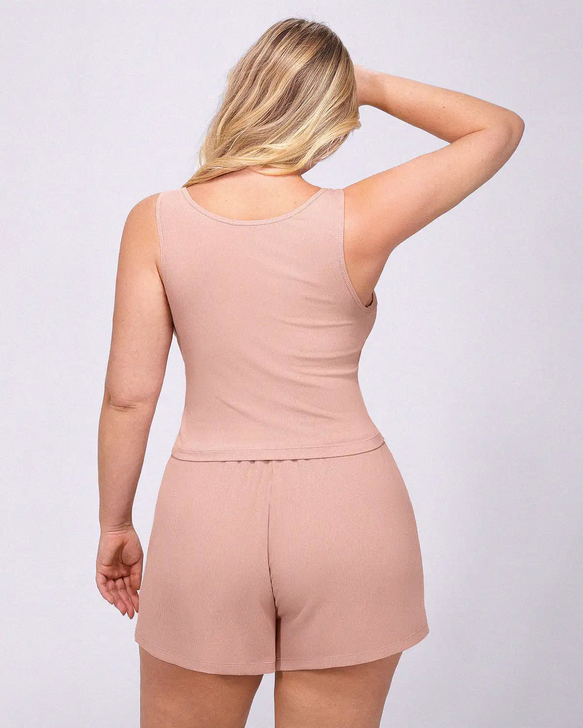 Soft Modal Rib Slimming Shorts Set
