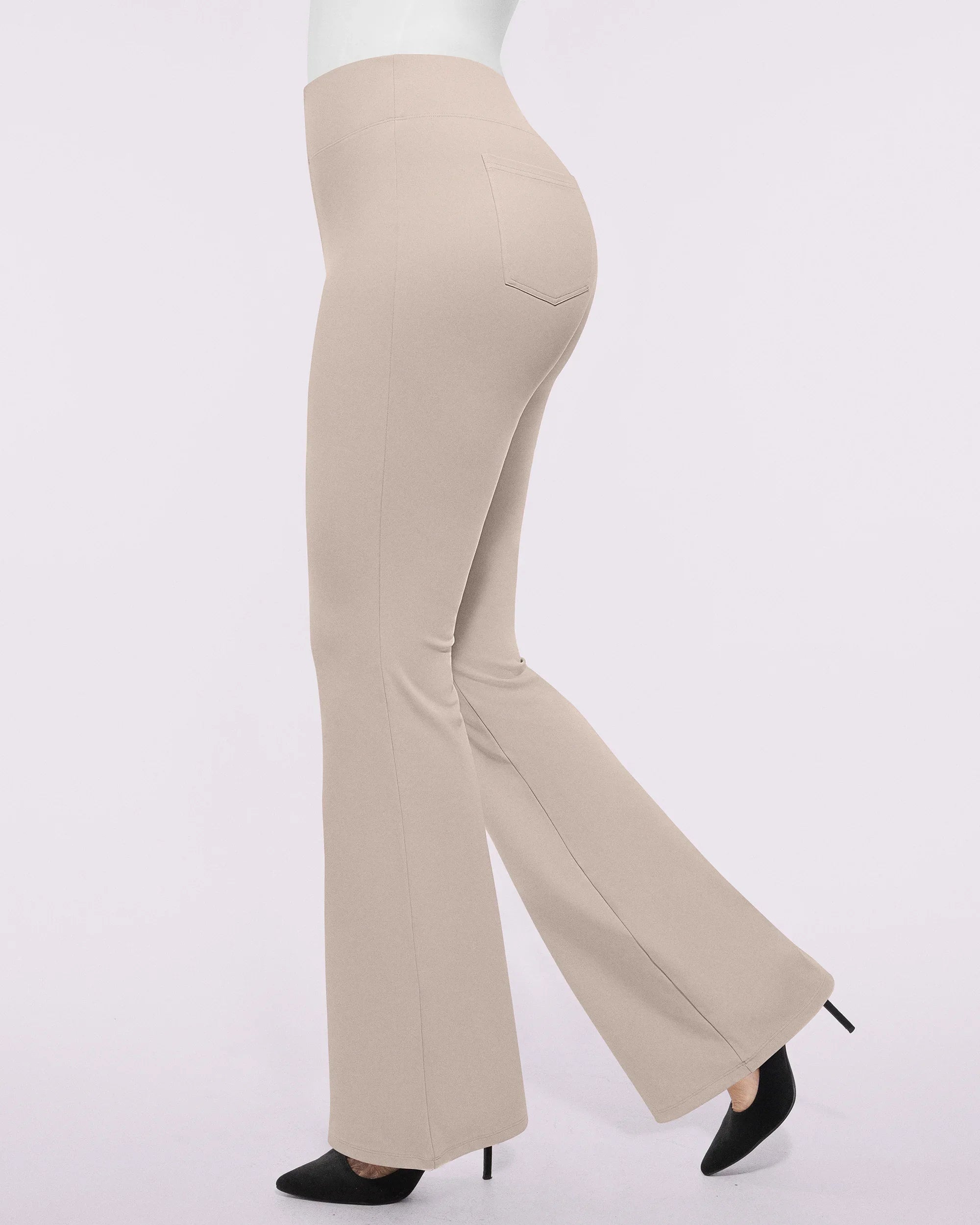 Smoothing Back Pocket Flare Work Pants