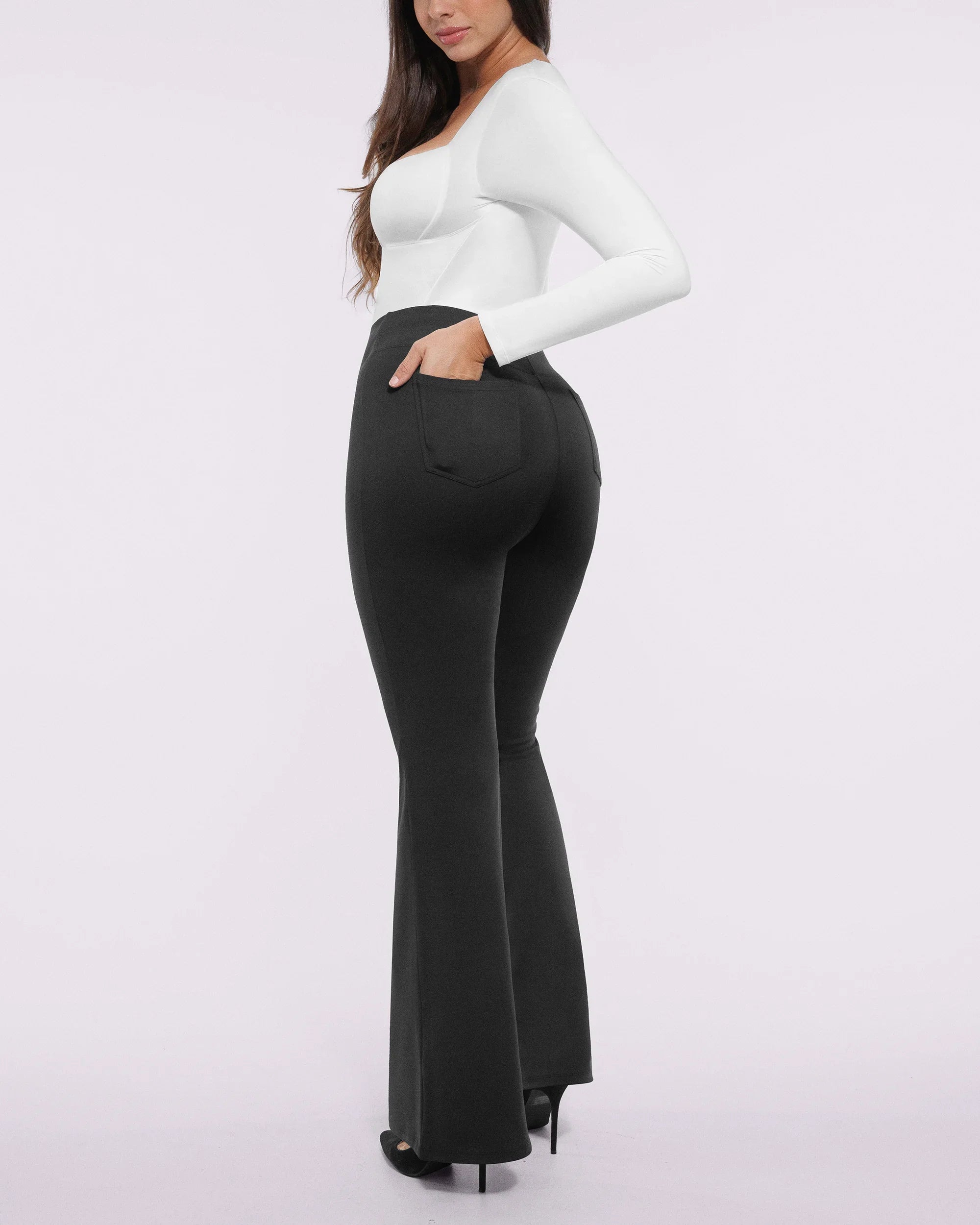 Smoothing Back Pocket Flare Work Pants