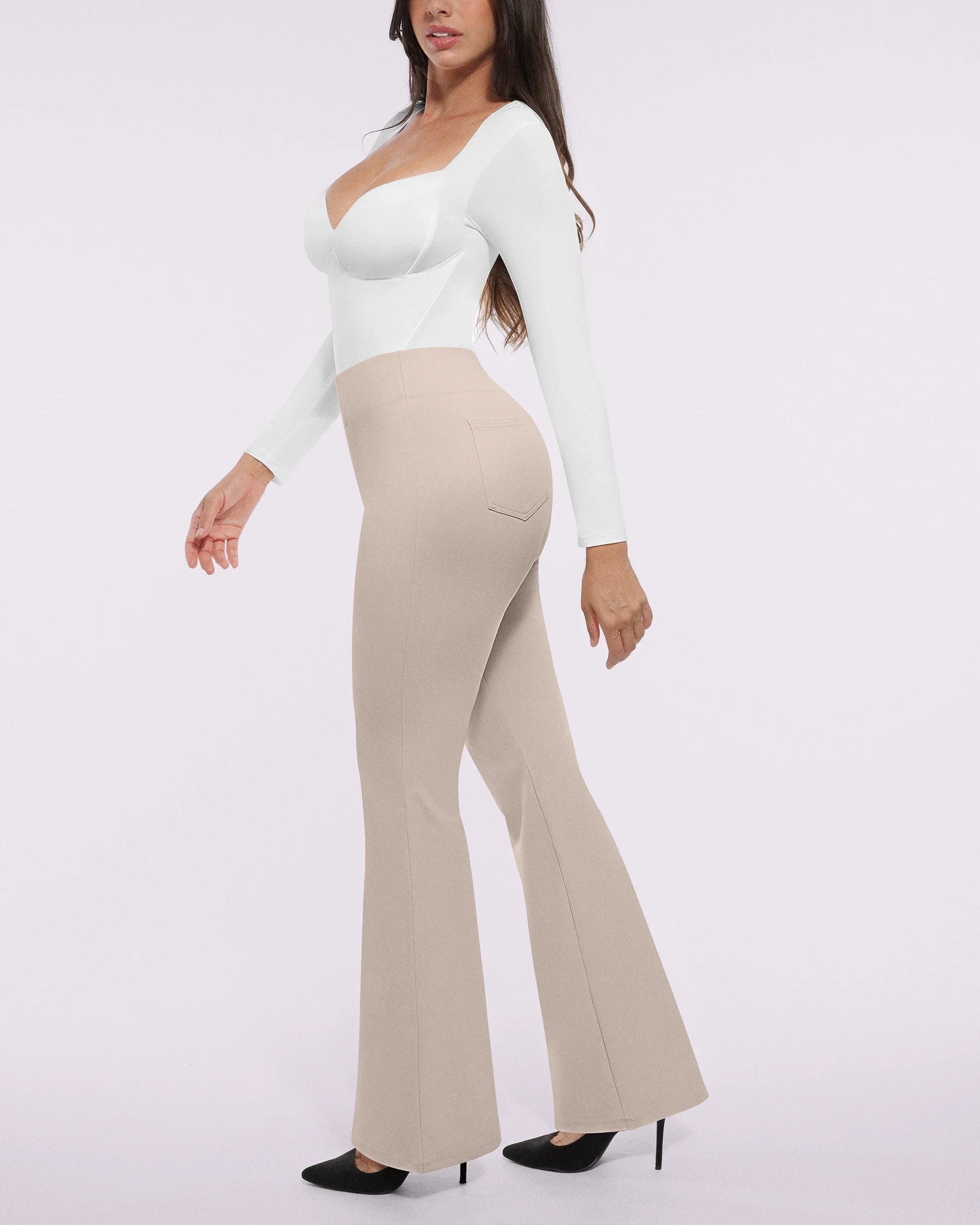 Smoothing Back Pocket Flare Work Pants