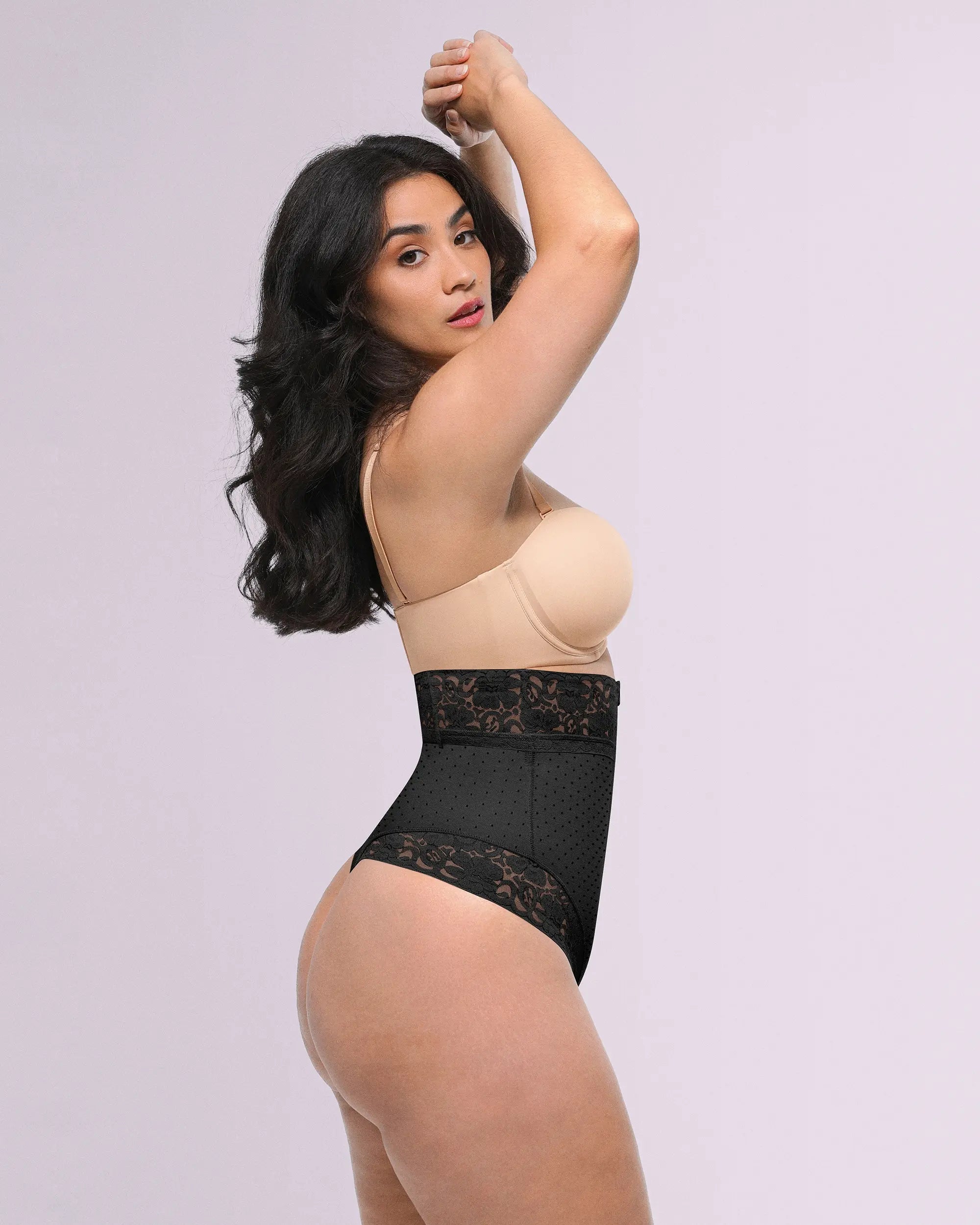 High-Waist Polka Dot Shaping Thong