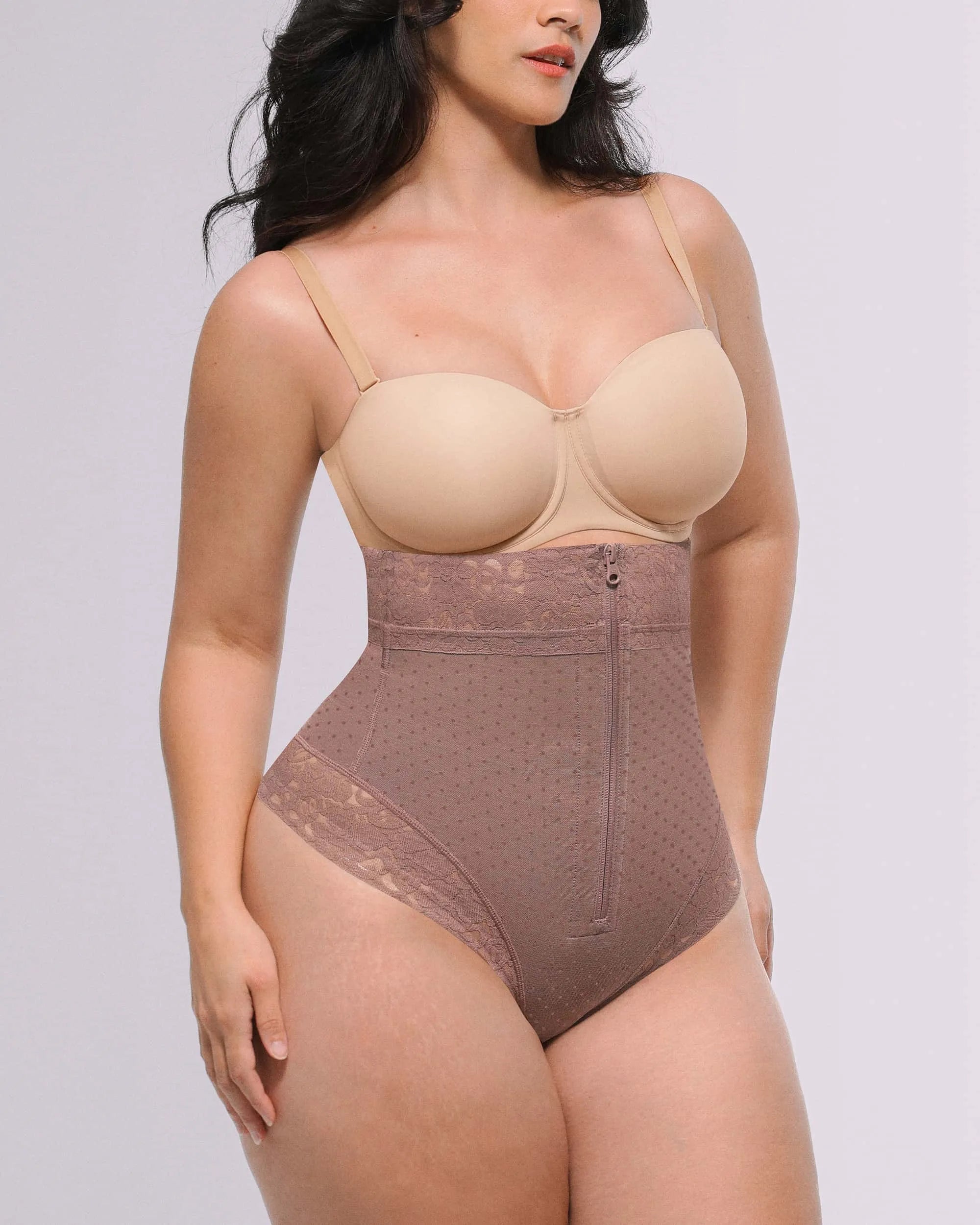 High-Waist Polka Dot Shaping Thong