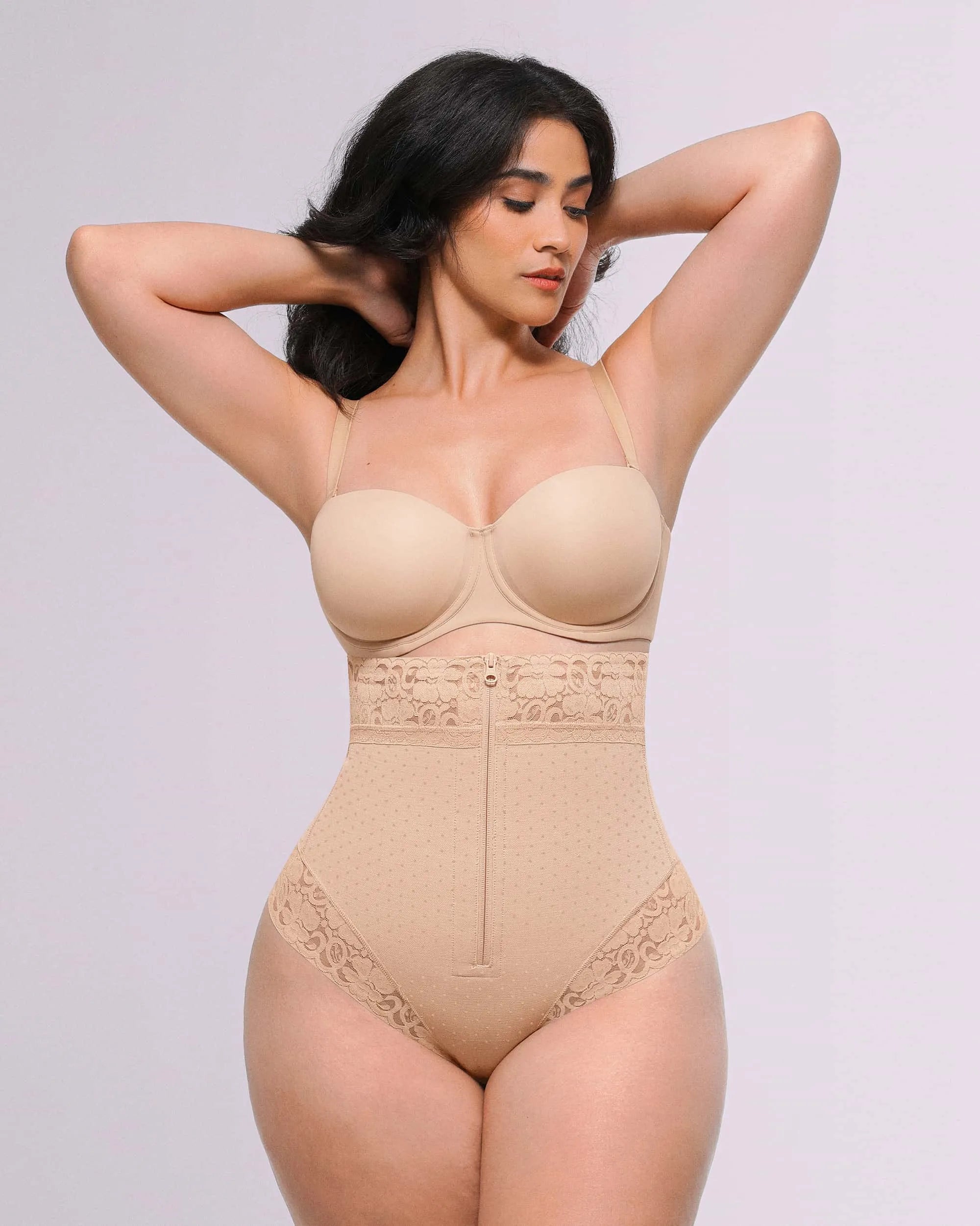 High-Waist Polka Dot Shaping Thong