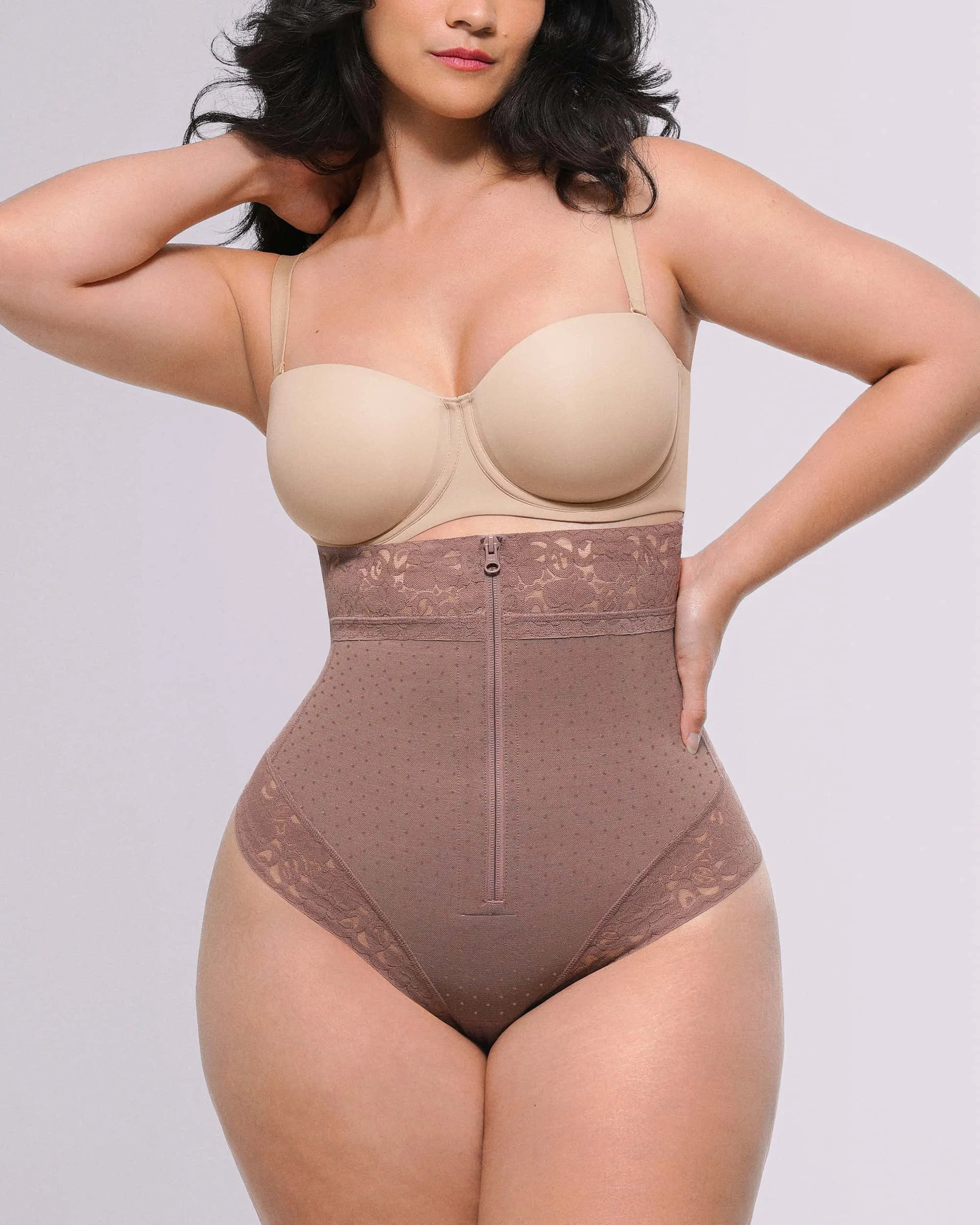 High-Waist Polka Dot Shaping Thong