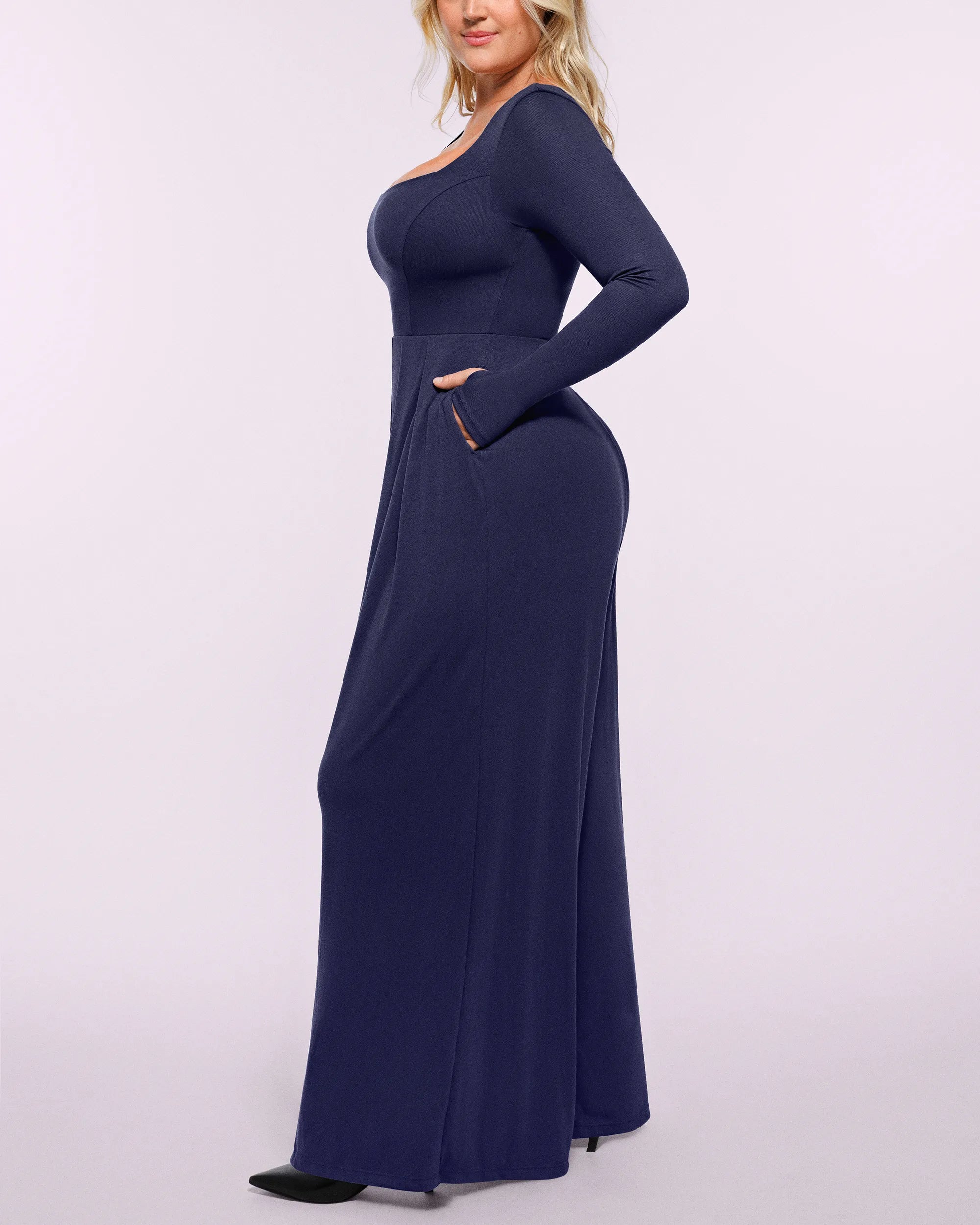 Sculpting Square Neckline Shaping Jumpsuit