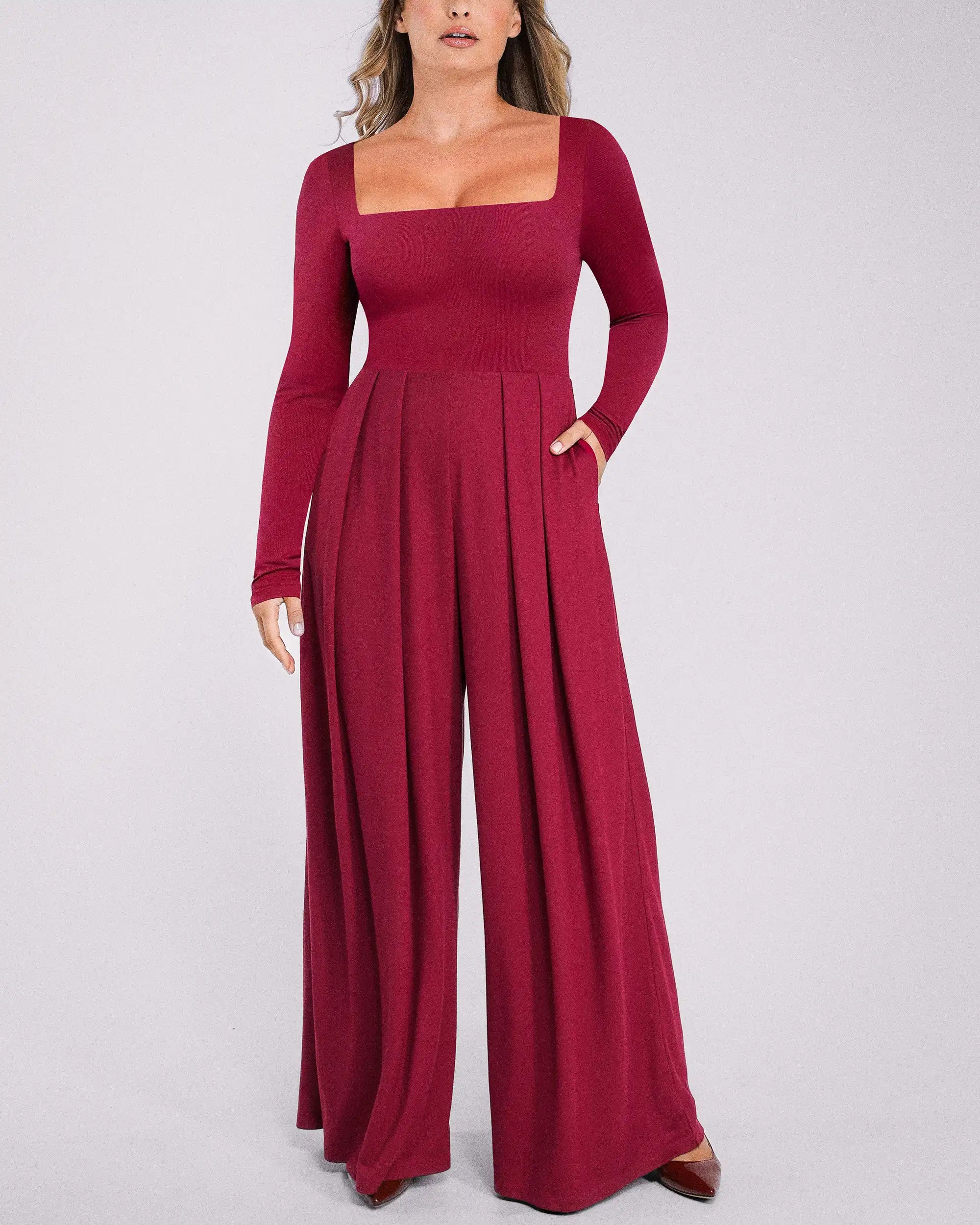 Sculpting Square Neckline Shaping Jumpsuit