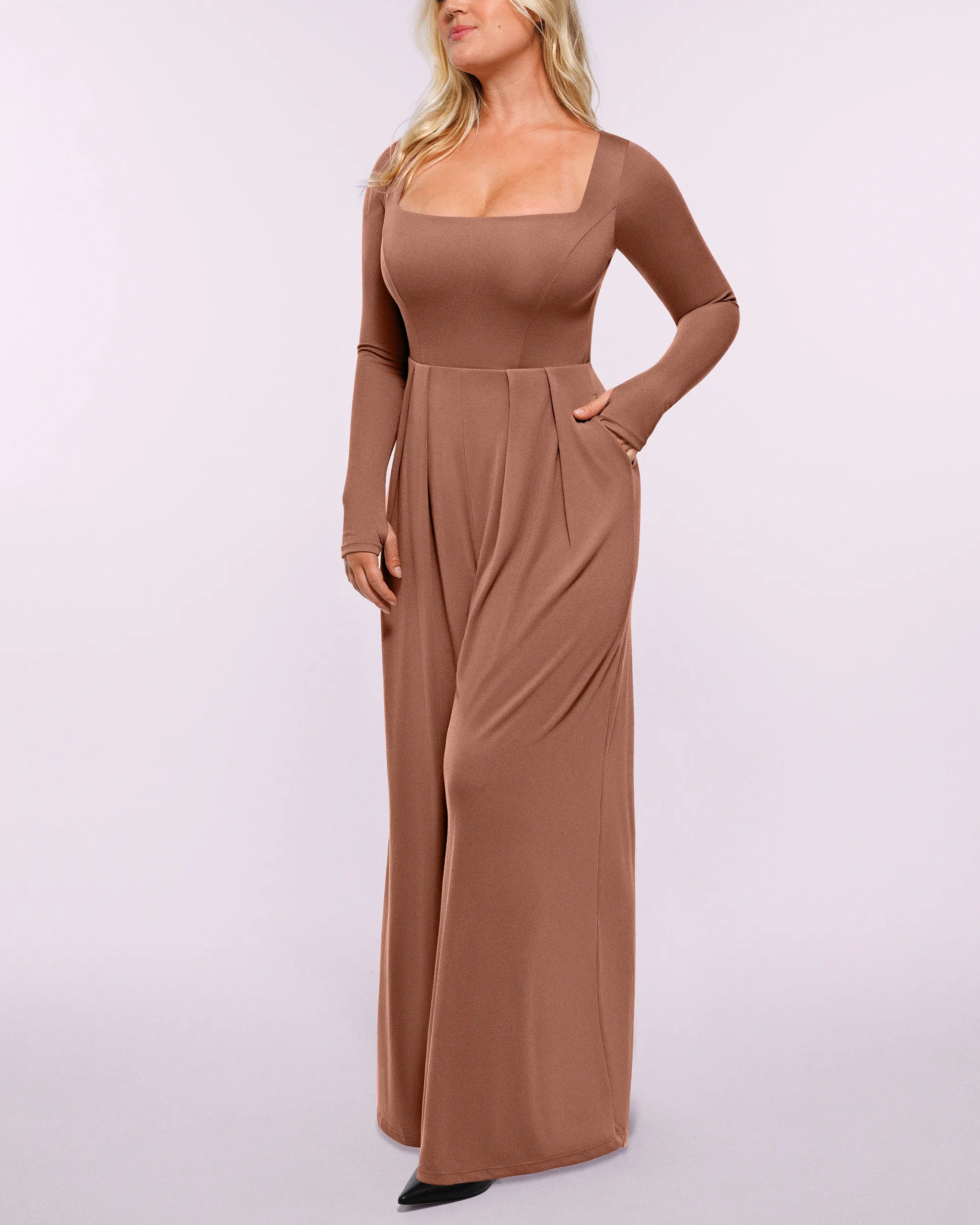 Sculpting Square Neckline Shaping Jumpsuit