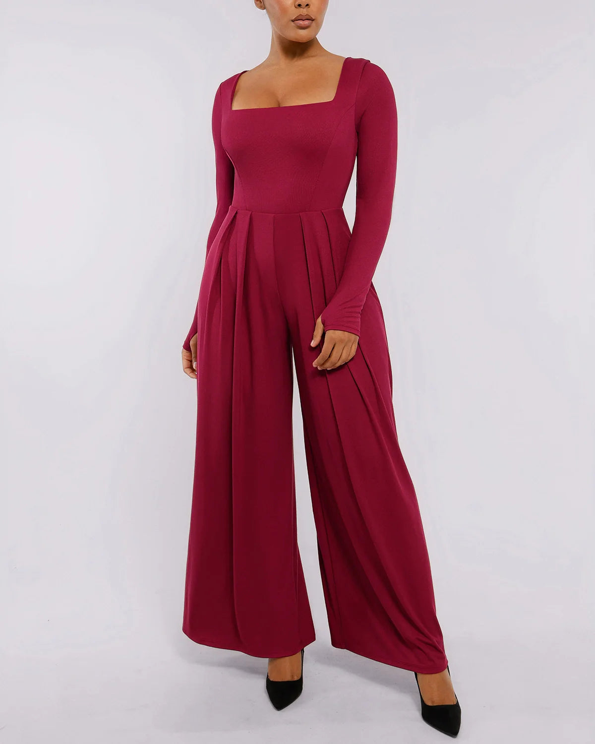 Sculpting Square Neckline Shaping Jumpsuit