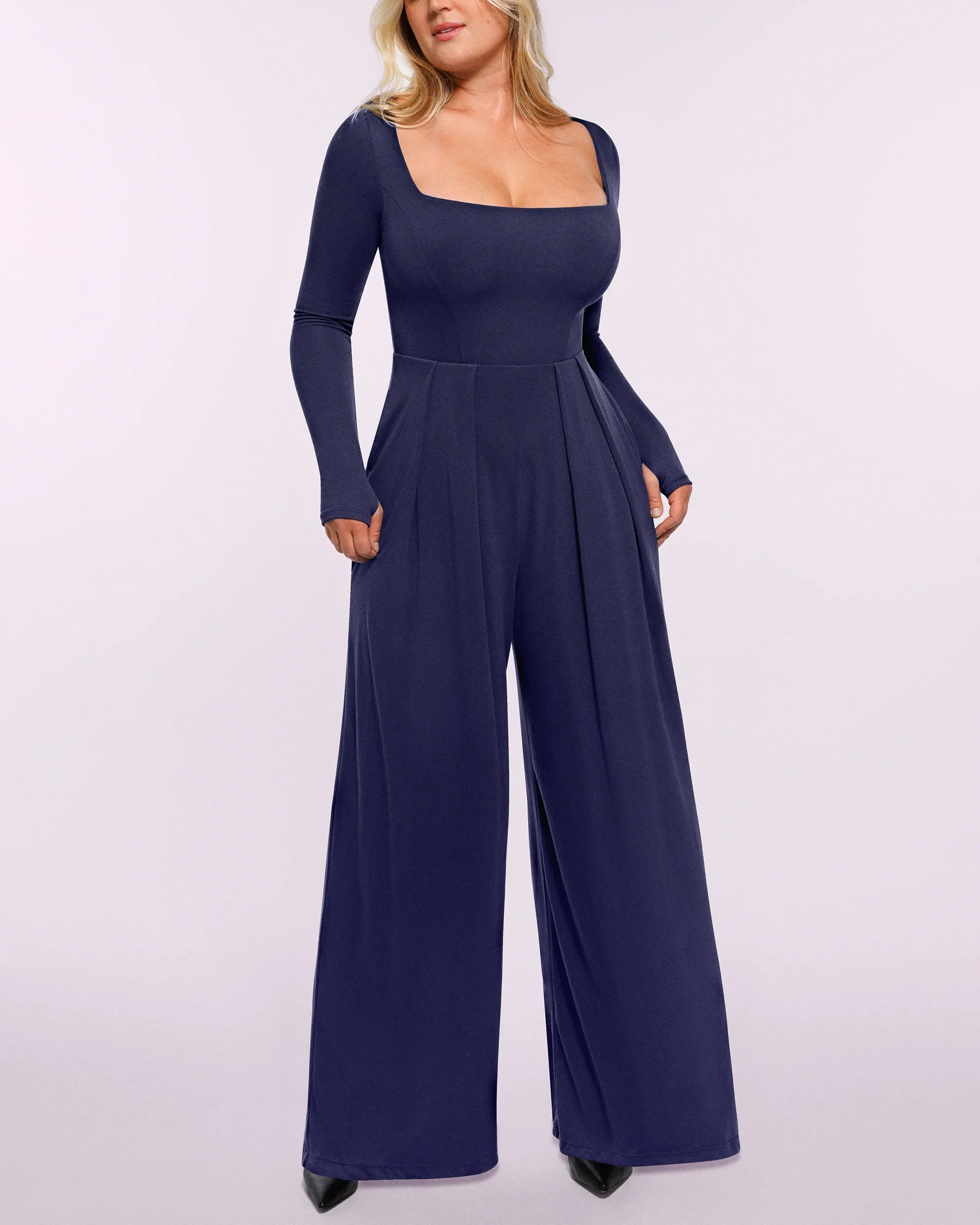 Sculpting Square Neckline Shaping Jumpsuit