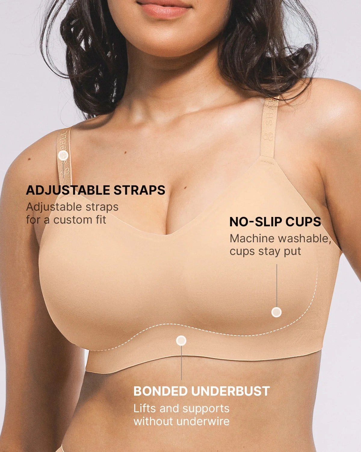 Cream Touch Smoothing Wireless Bra