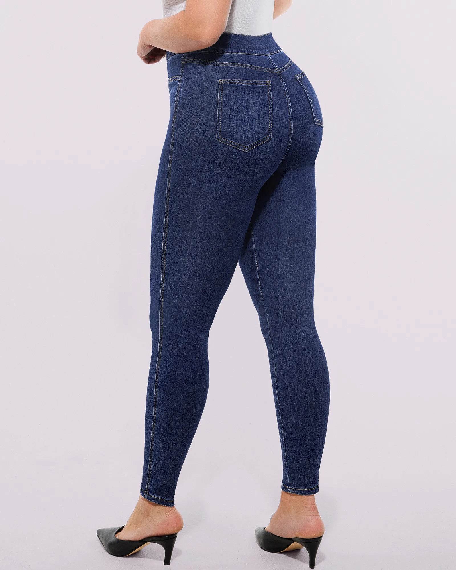 High-Waist Padded Hip Slimming Skinny Jeans