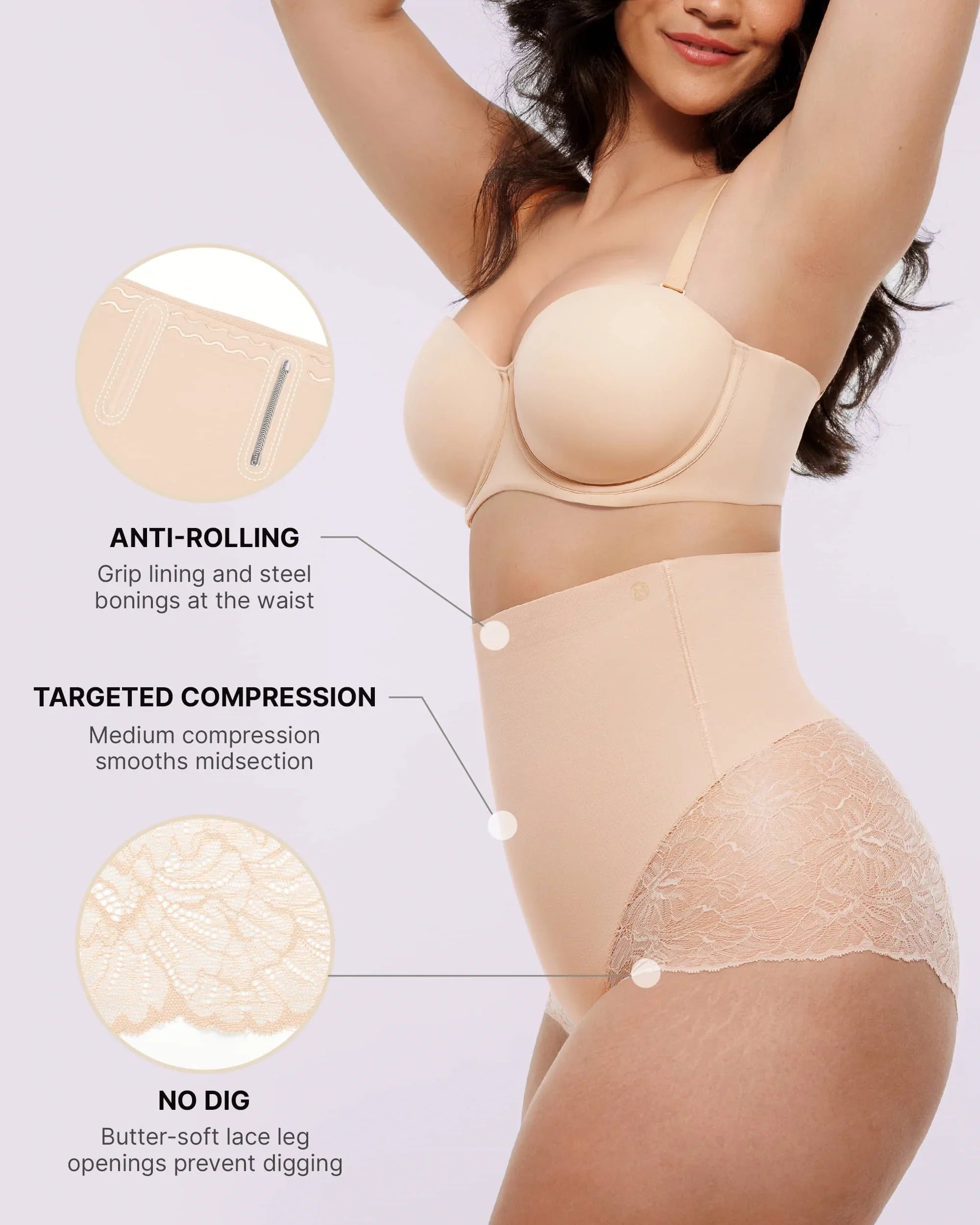Sheer Lace High-Waisted Smoothing Brief