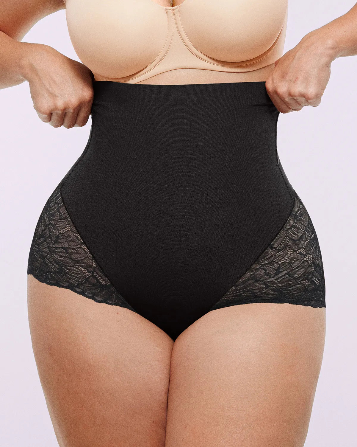 Sheer Lace High-Waisted Smoothing Brief