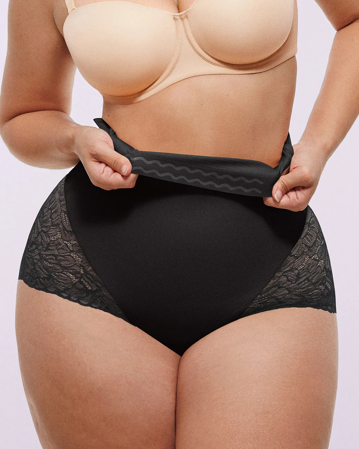 Sheer Lace High-Waisted Smoothing Brief