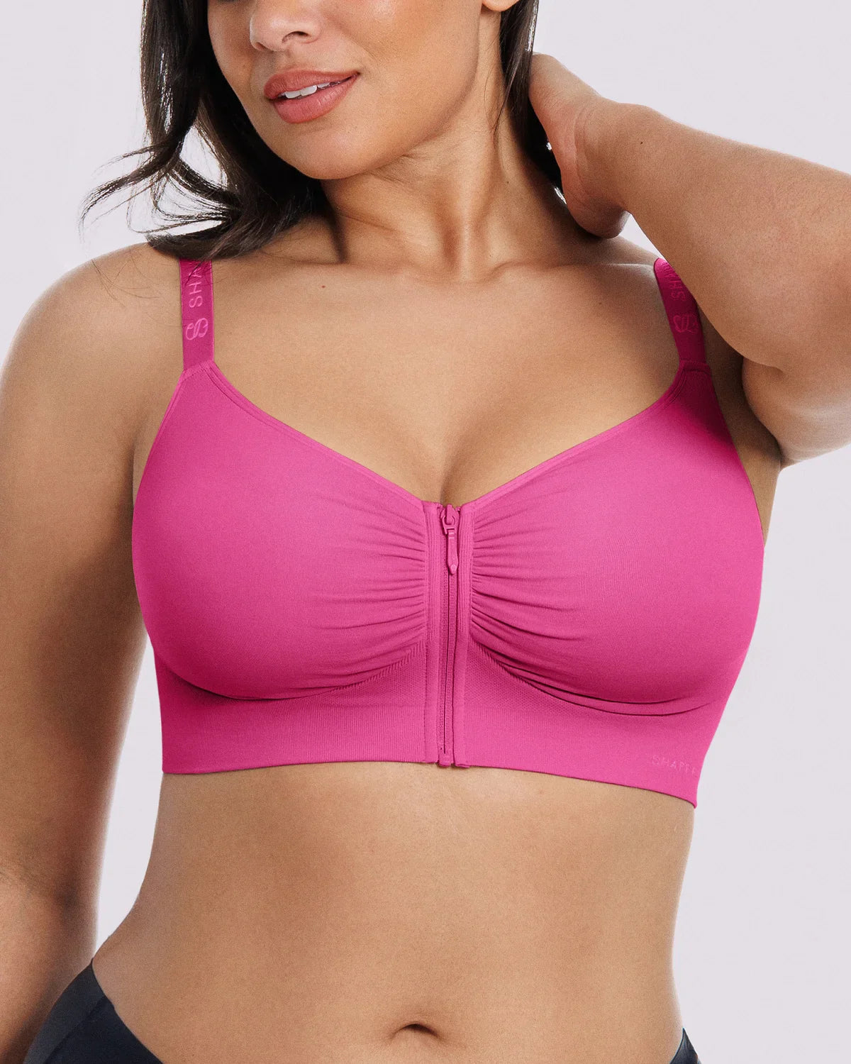 Front-Zipper Wireless Bra for Smoothing Support