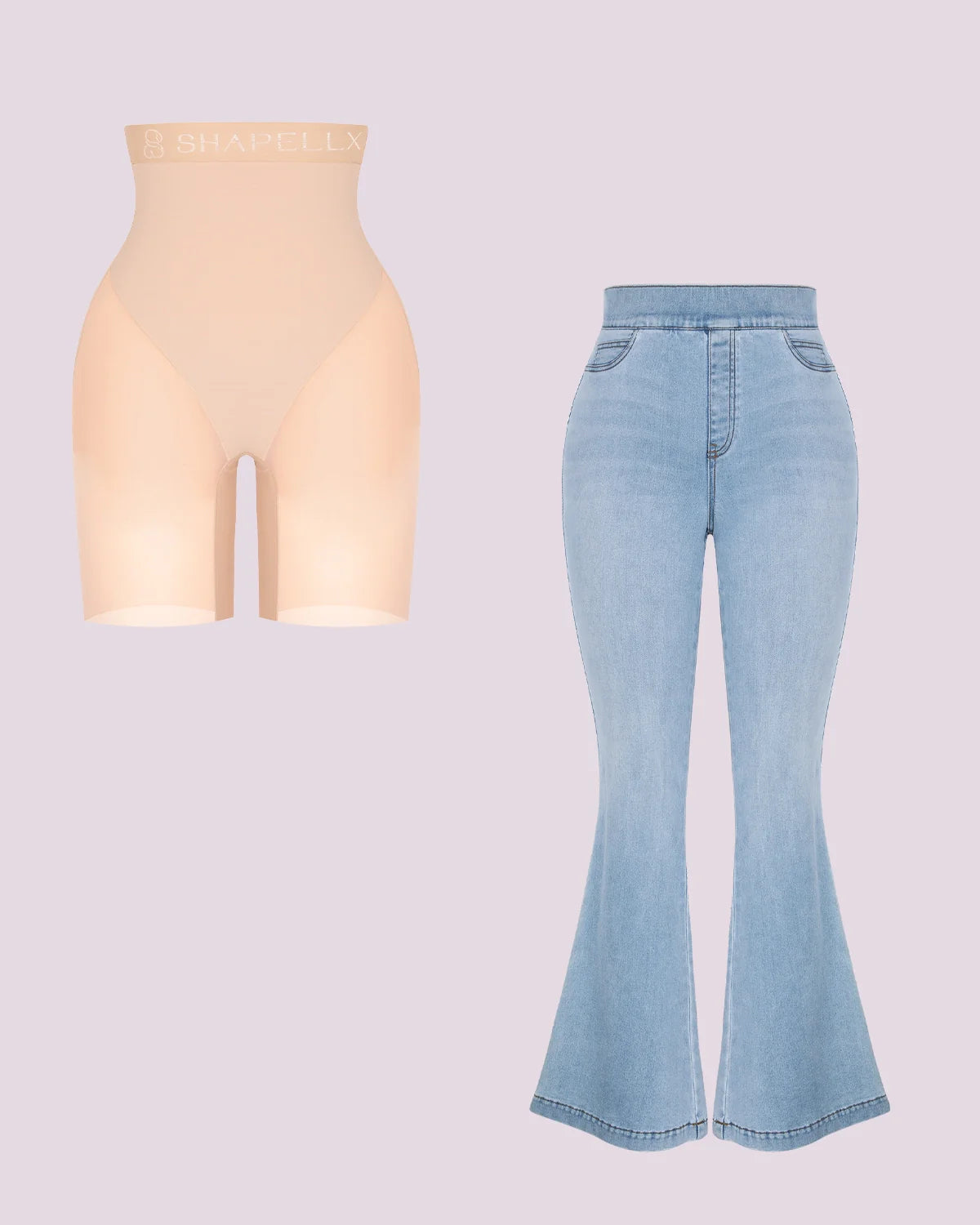 Butt Lift Padded Shorts with Flare Legs