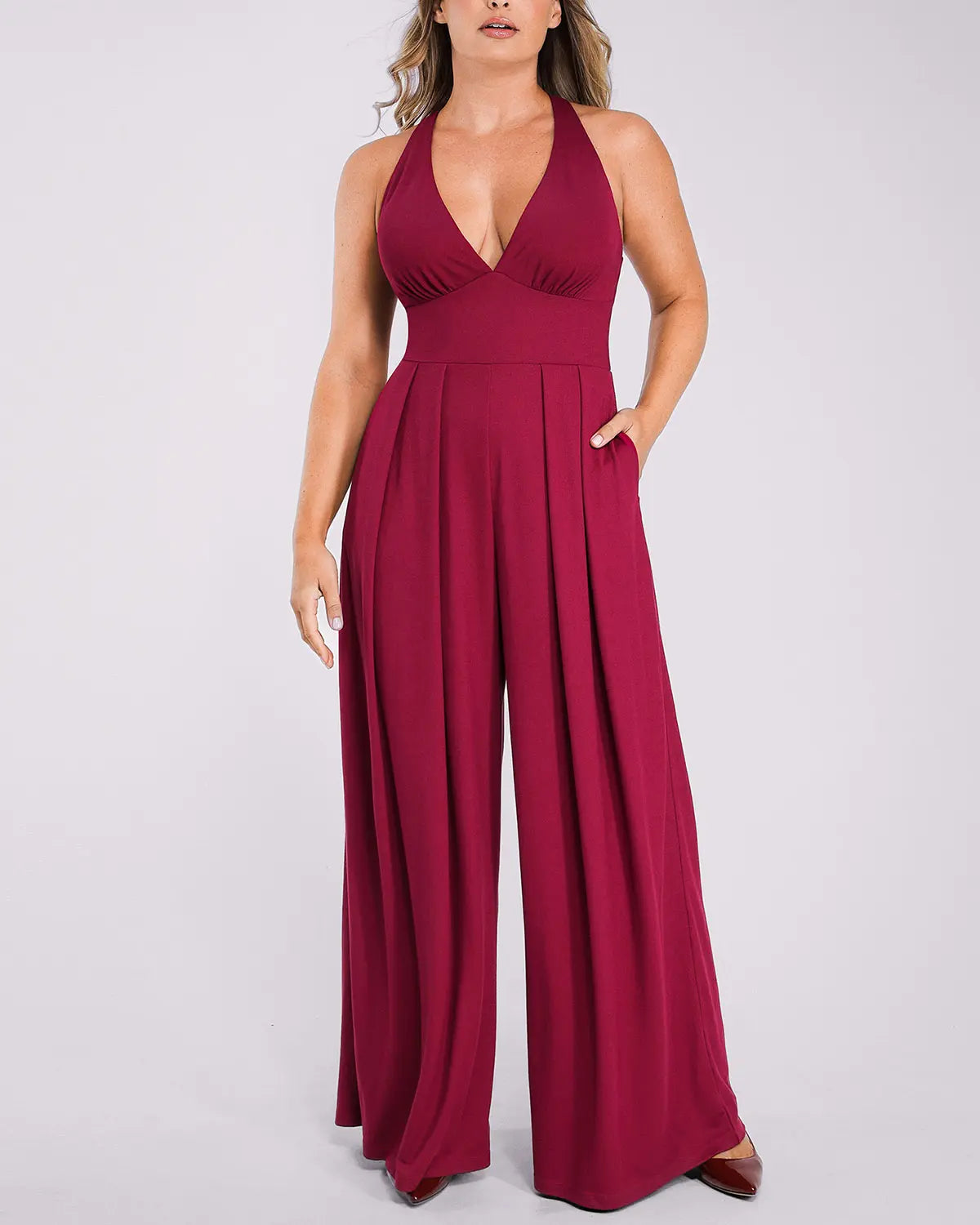 Deep Plunge Shaping Bodysuit with Tummy Control