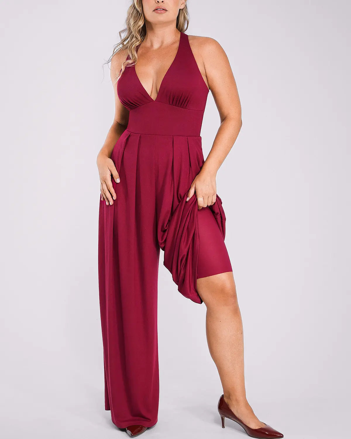 Deep Plunge Shaping Bodysuit with Tummy Control