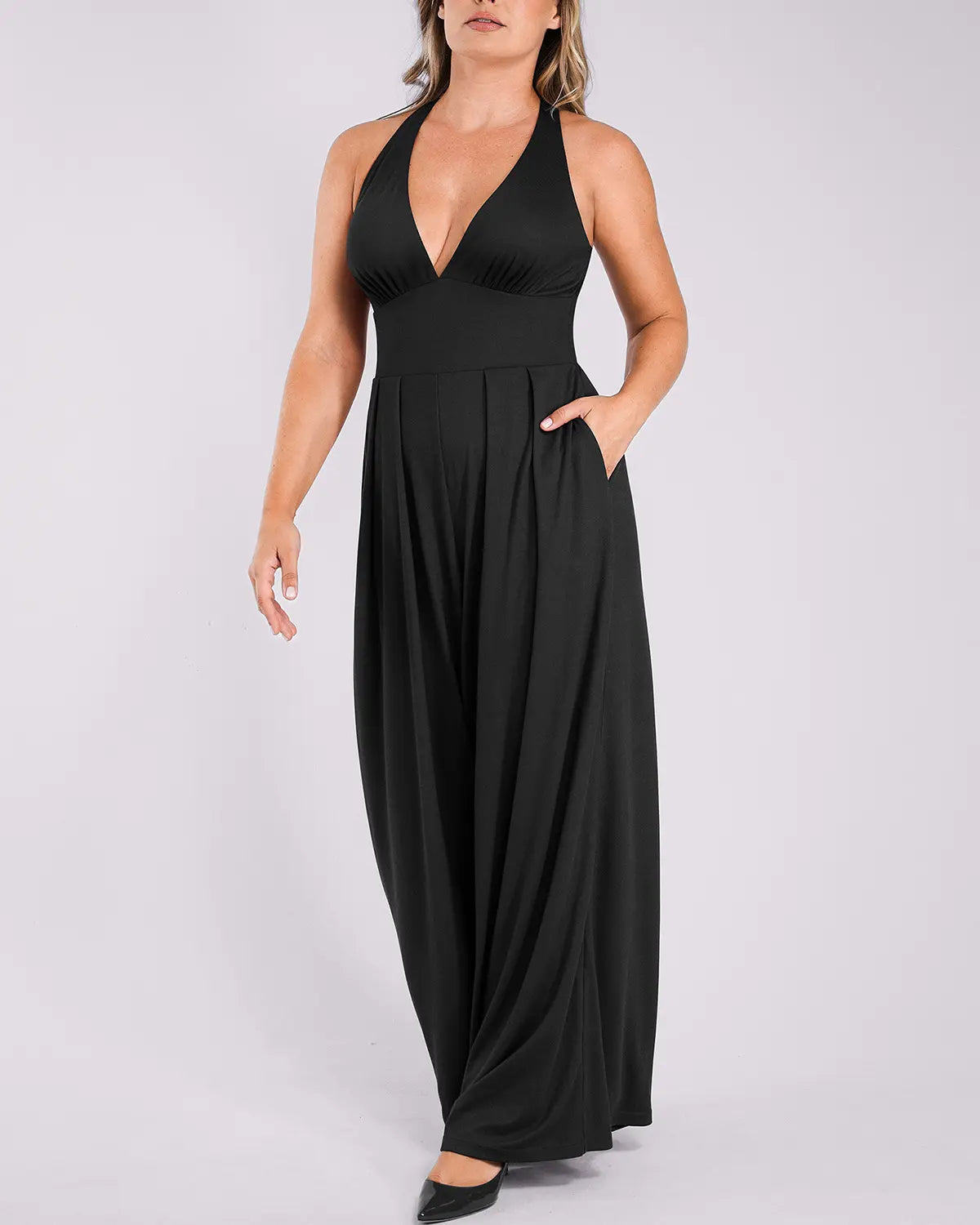 Deep Plunge Shaping Bodysuit with Tummy Control