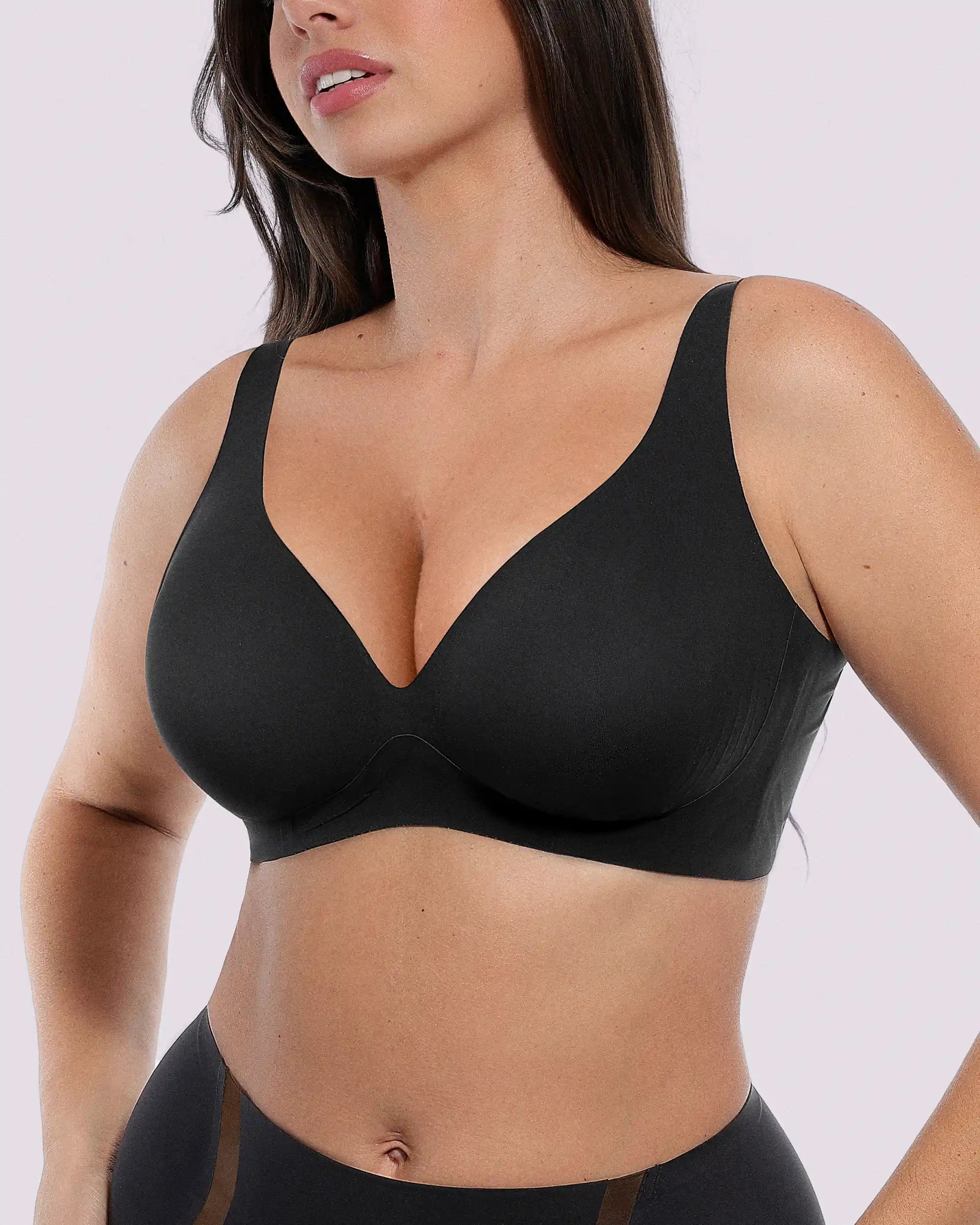 Wireless V-Neck Bra for Smoothing Support