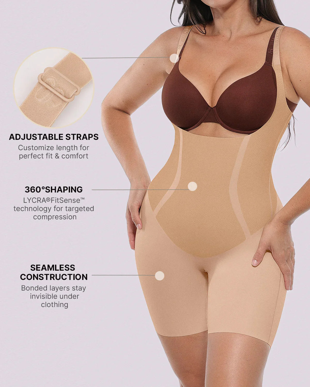 Sculpting Open Bust Full Bodysuit