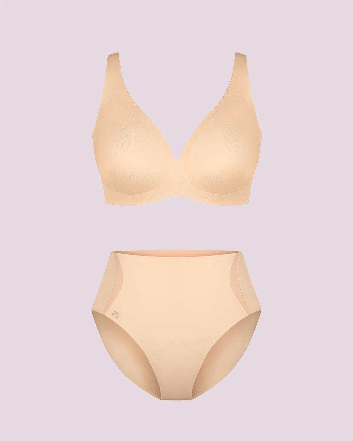 Wireless V-Neck Bra and Brief Set