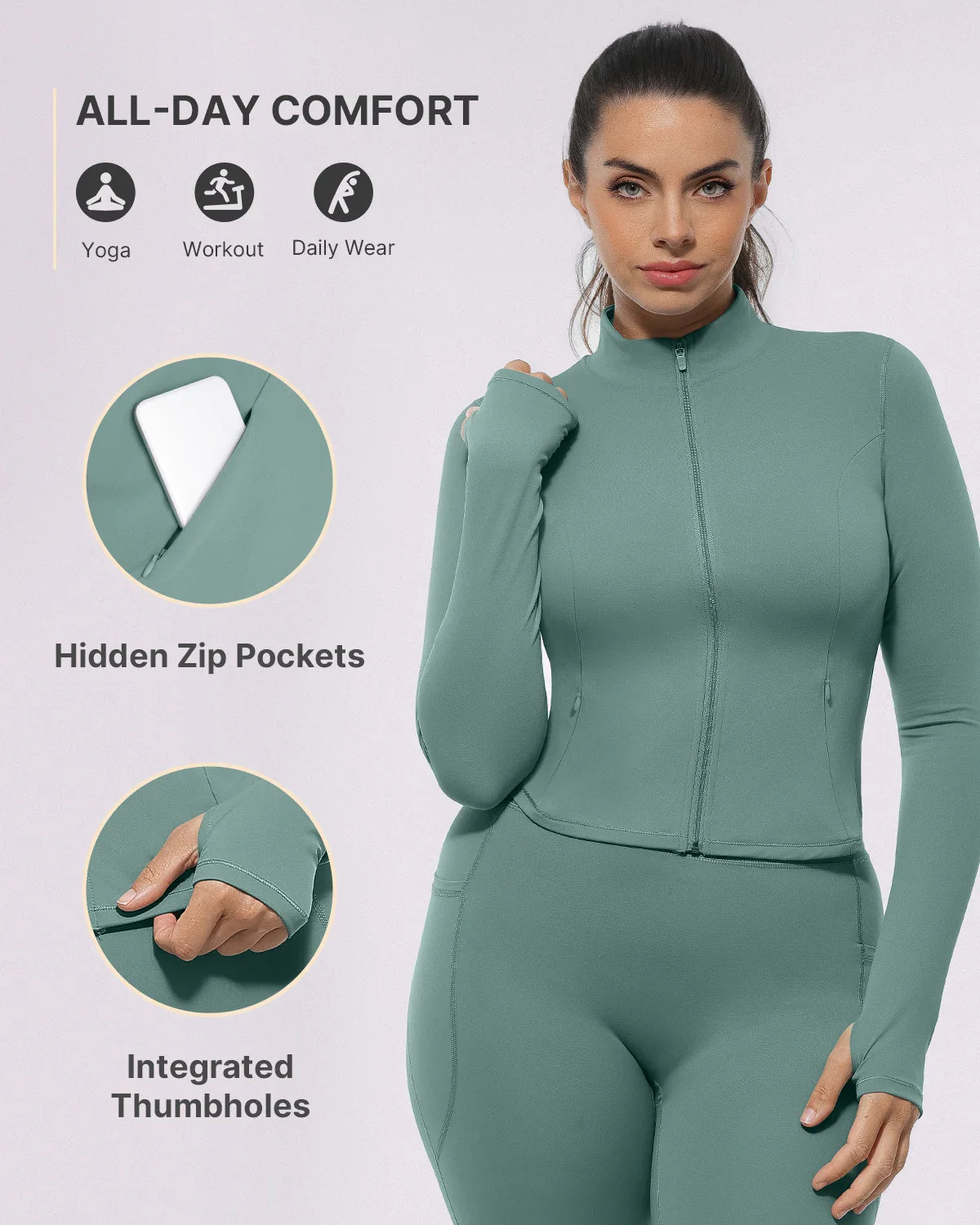 Slim-Fit Sculpting Zip Jacket