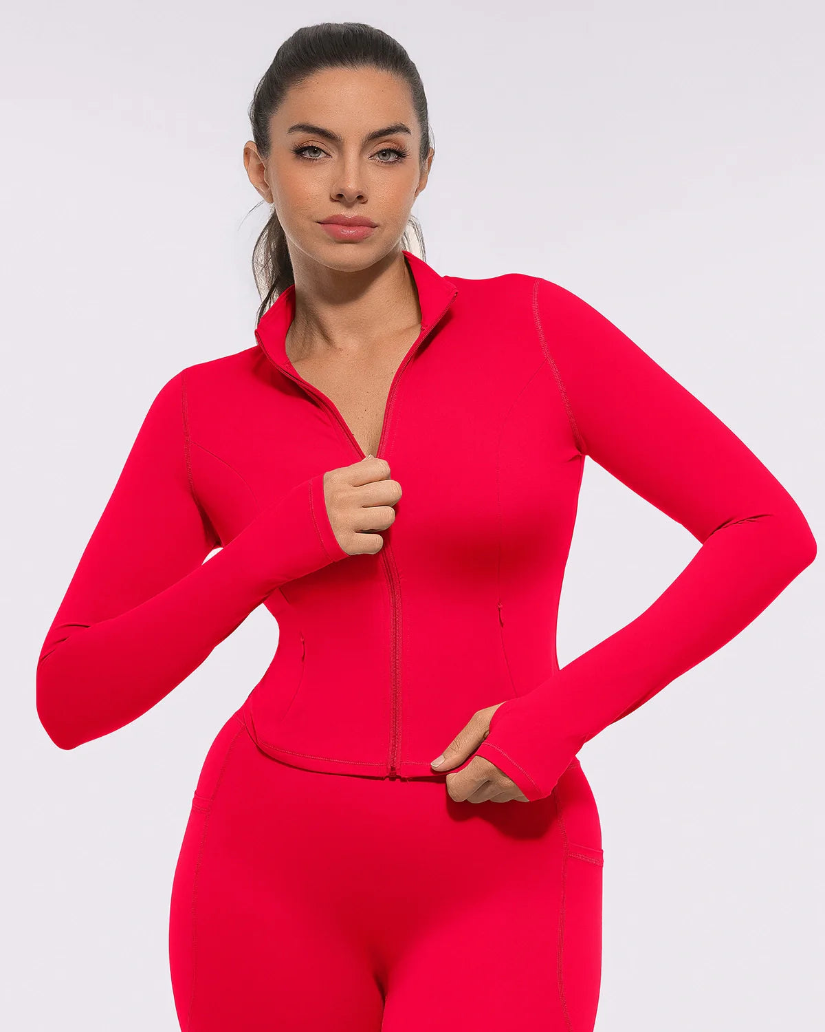 Slim-Fit Sculpting Zip Jacket