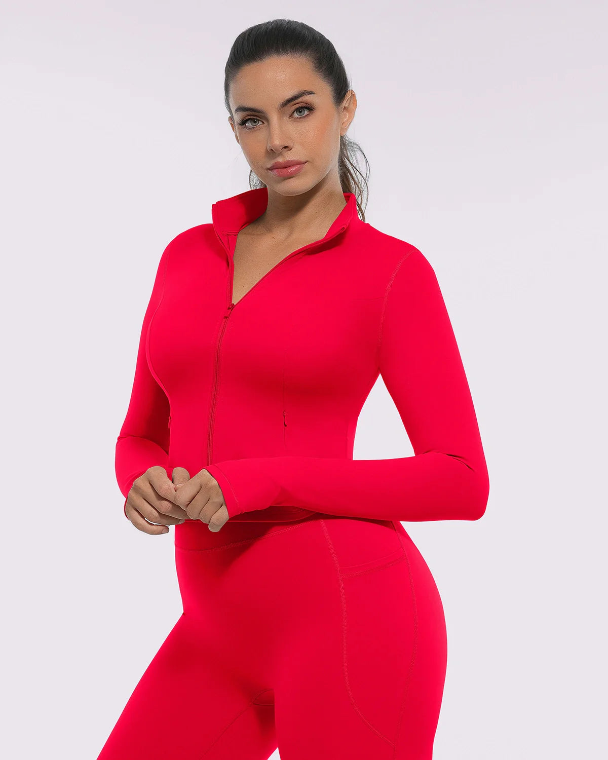 Slim-Fit Sculpting Zip Jacket