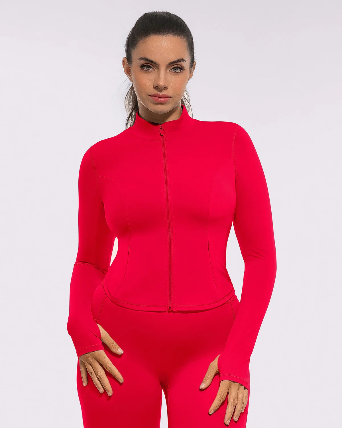 Slim-Fit Sculpting Zip Jacket