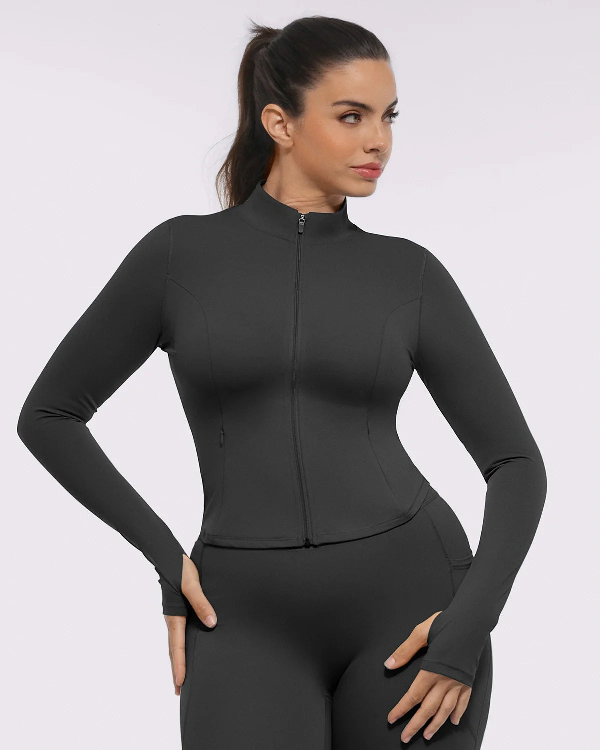 Slim-Fit Sculpting Zip Jacket