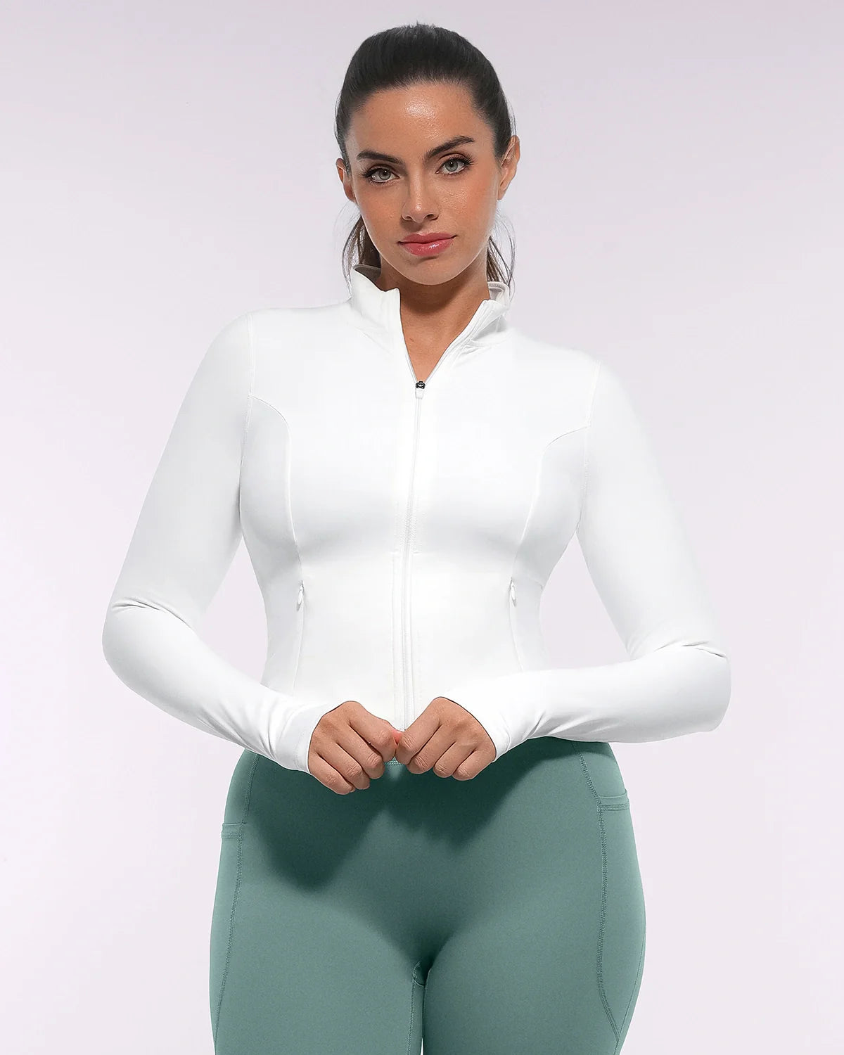 Slim-Fit Sculpting Zip Jacket