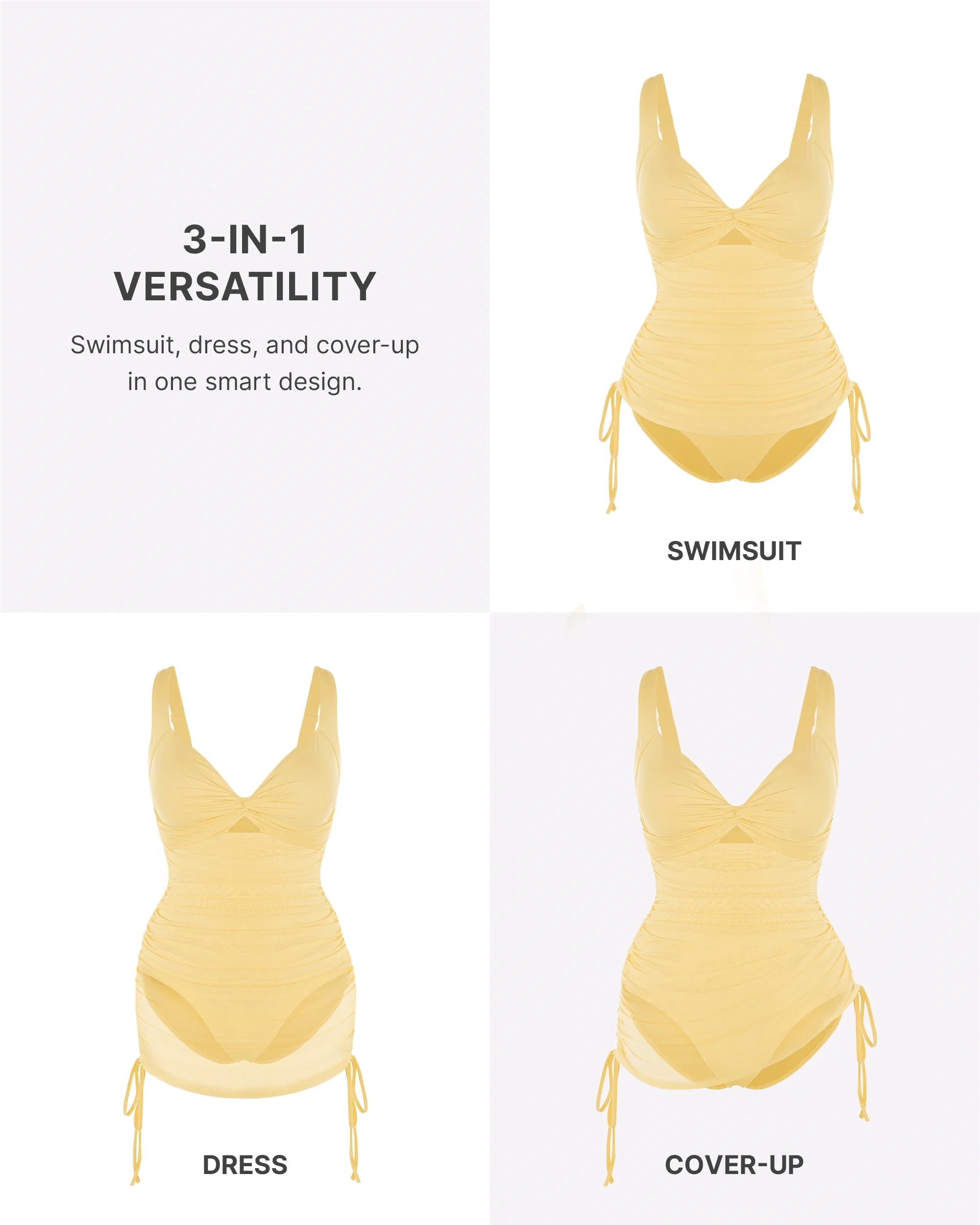 Sculpting Mesh Wrap Shaping Swimsuit