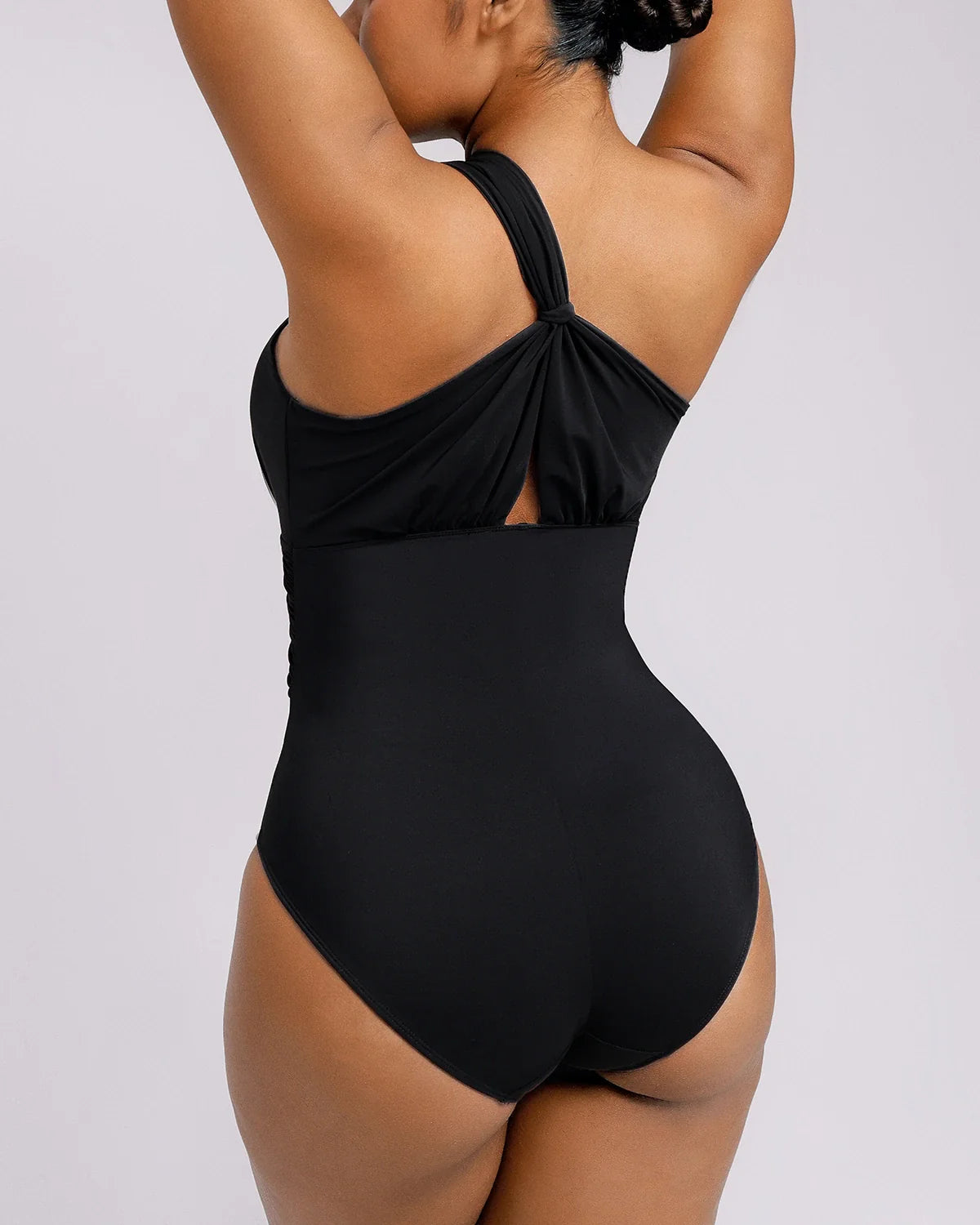 Sculpting Ruched Twist-Front Shaping Swimsuit
