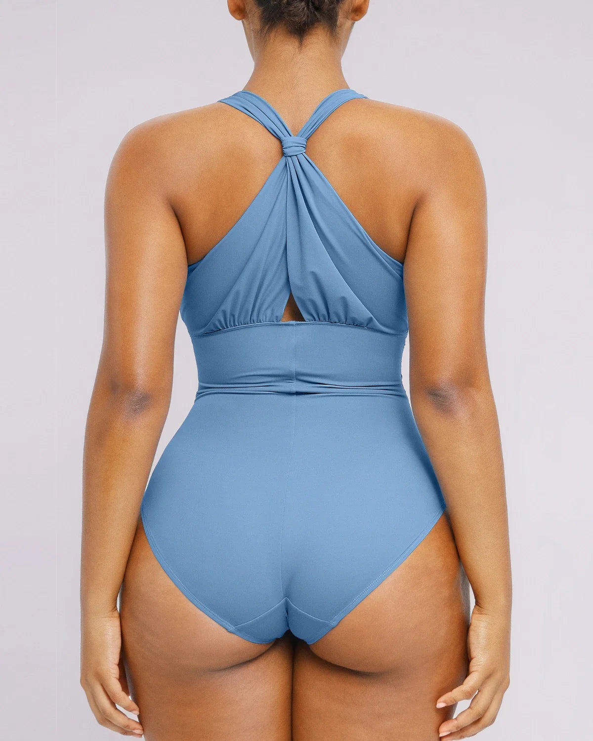 Sculpting Ruched Twist-Front Shaping Swimsuit